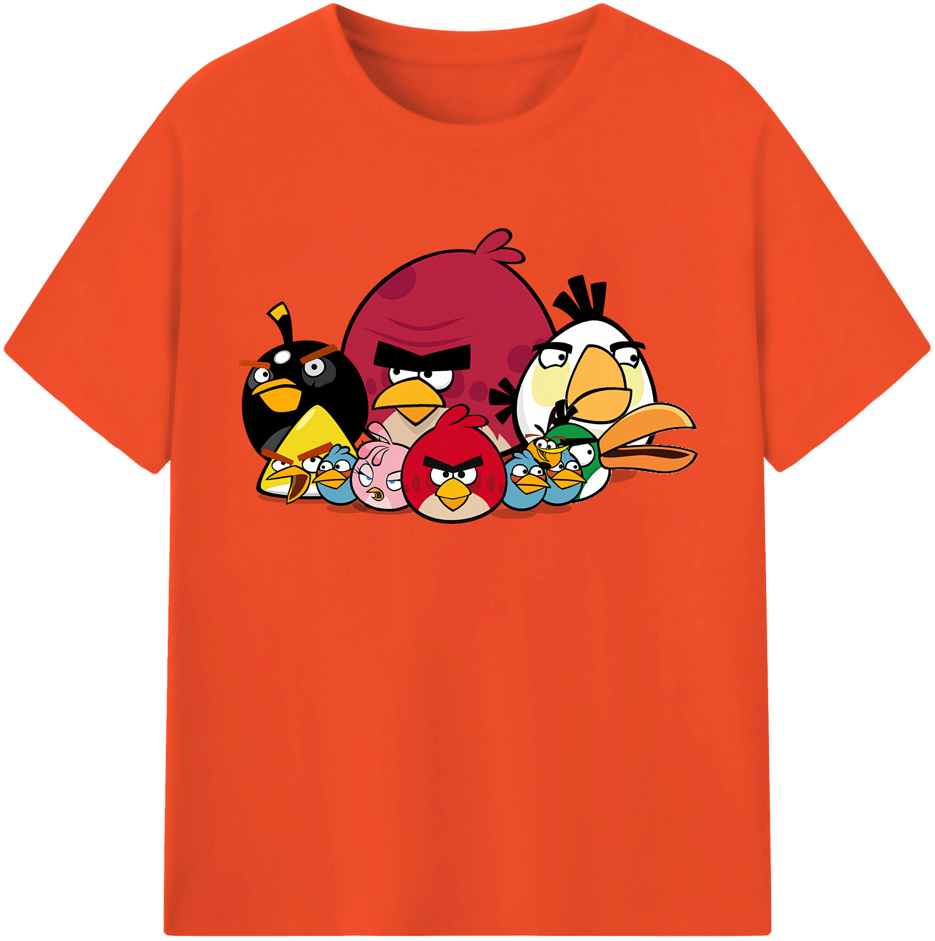 （画像用） Angry Birds アングリーバード 綿100％半袖Tシャツ（フロントプリント）