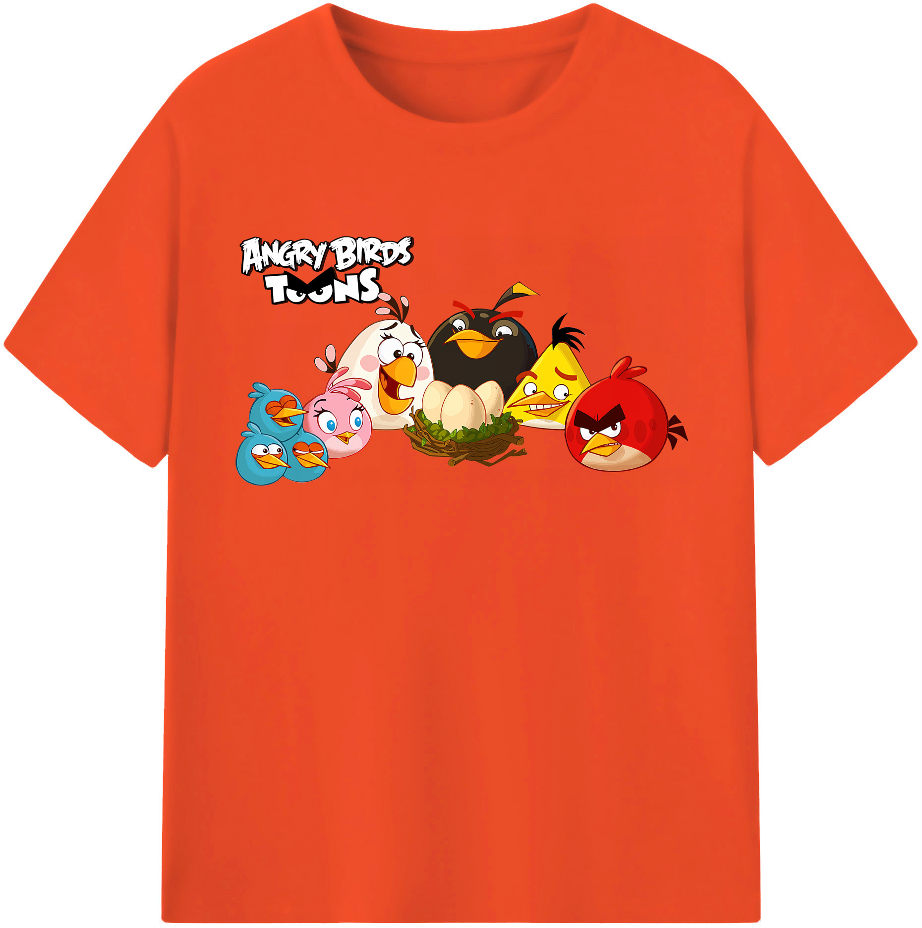 （画像用） Angry Birds アングリーバード 綿100％半袖Tシャツ（フロントプリント）