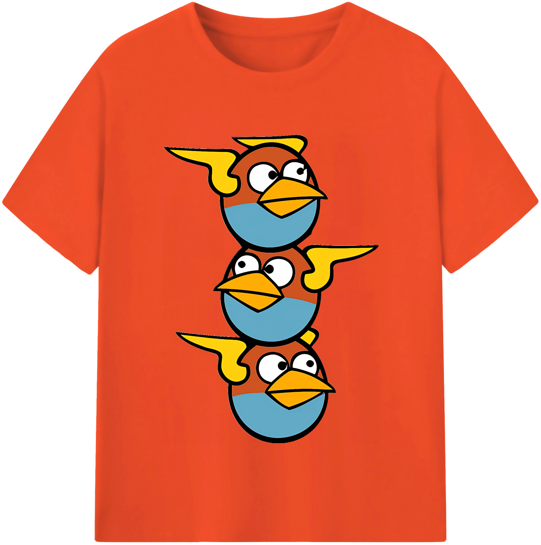 （画像用） Angry Birds アングリーバード 綿100％半袖Tシャツ（フロントプリント）
