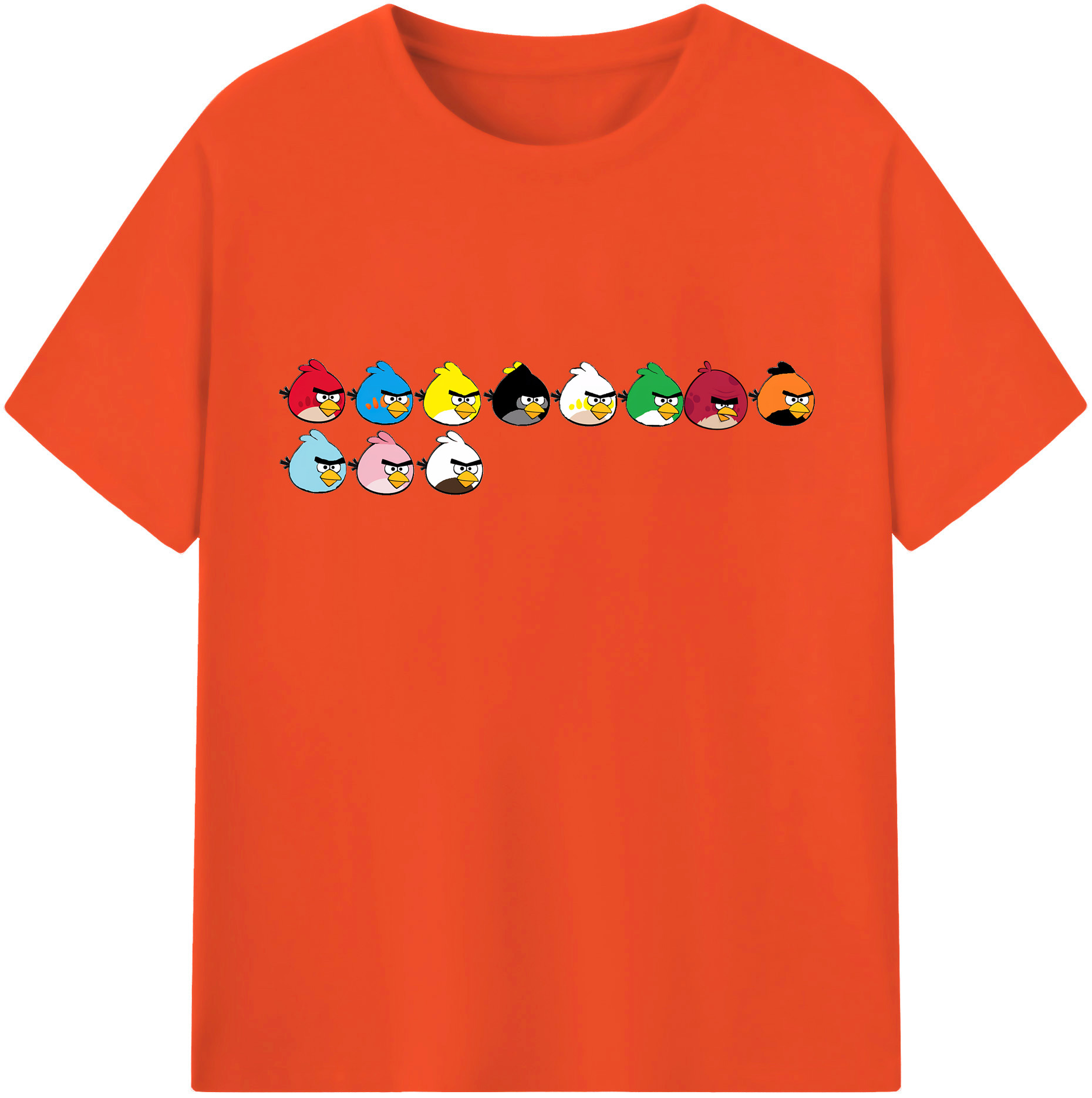 （画像用） Angry Birds アングリーバード 綿100％半袖Tシャツ（フロントプリント）