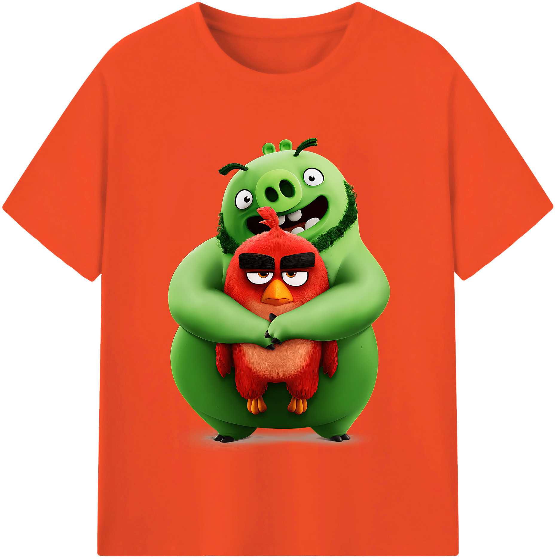（画像用） Angry Birds アングリーバード 綿100％半袖Tシャツ（フロントプリント）