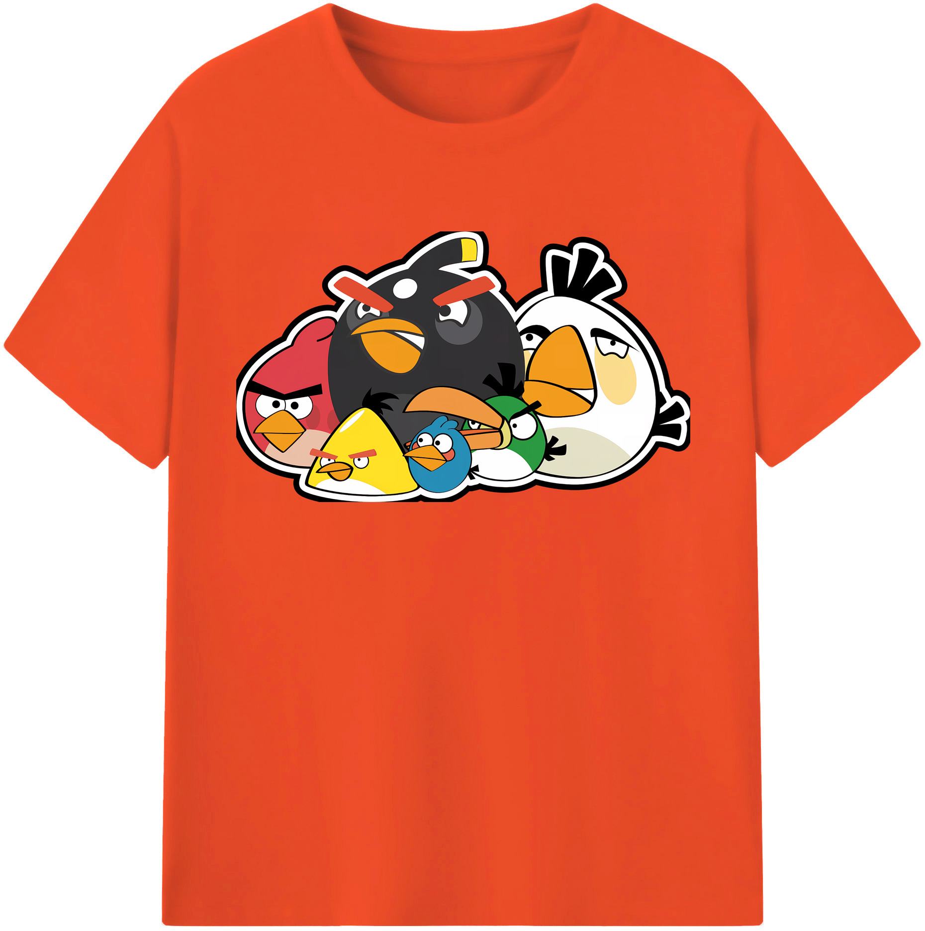 （画像用） Angry Birds アングリーバード 綿100％半袖Tシャツ（フロントプリント）