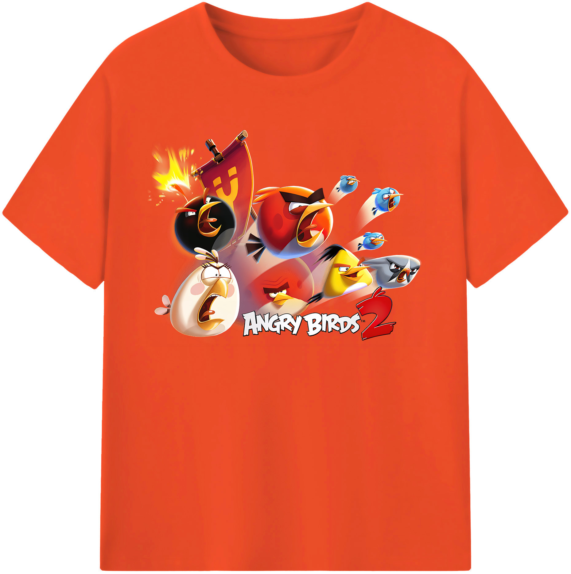（画像用） Angry Birds アングリーバード 綿100％半袖Tシャツ（フロントプリント）