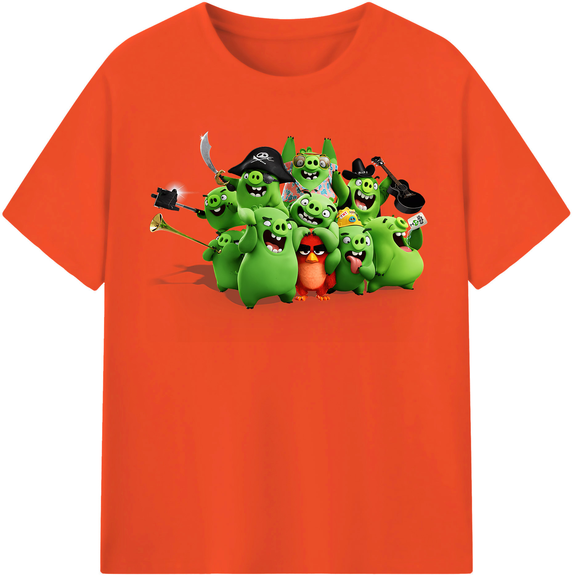 （画像用） Angry Birds アングリーバード 綿100％半袖Tシャツ（フロントプリント）