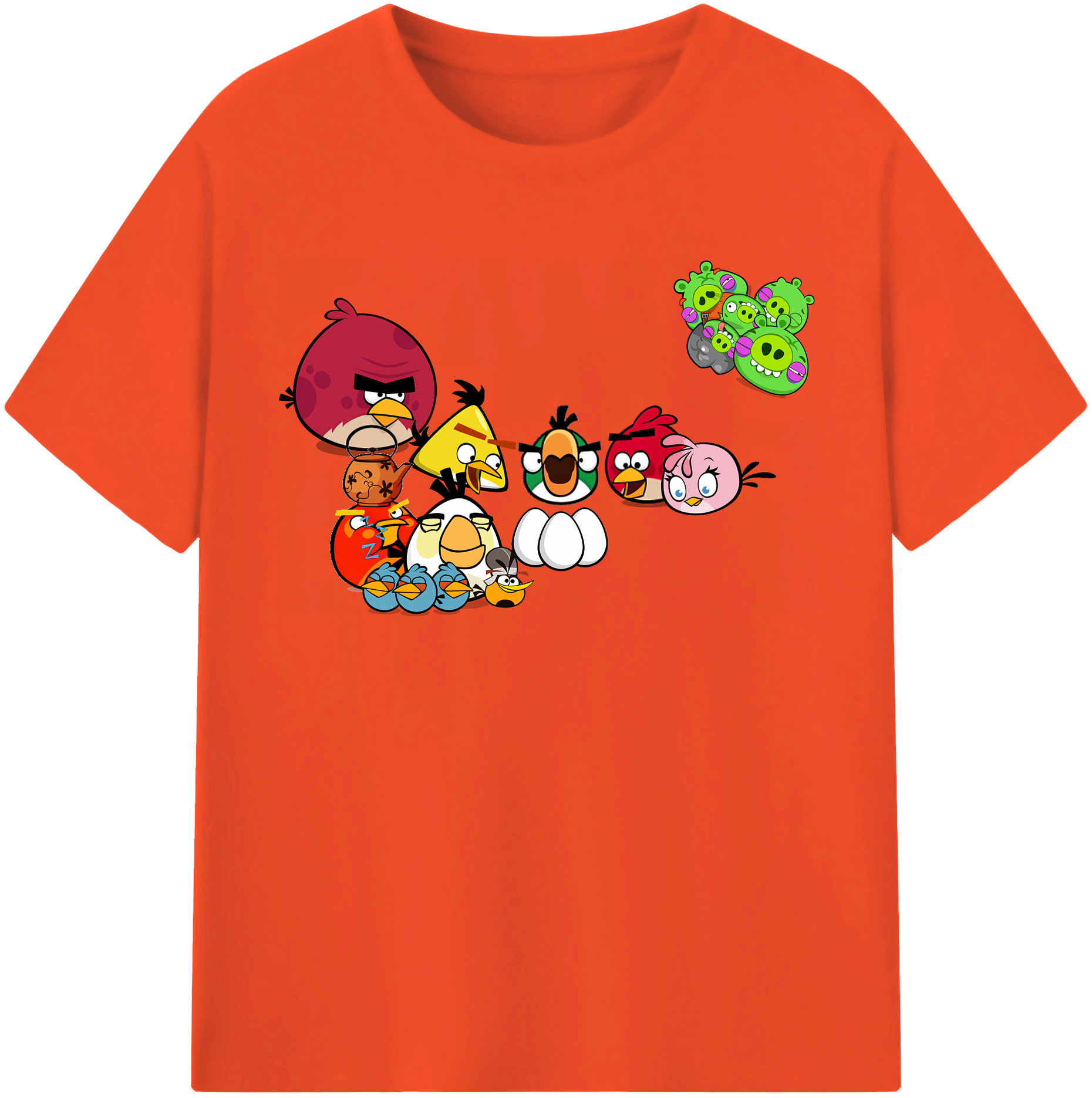 （画像用） Angry Birds アングリーバード 綿100％半袖Tシャツ（フロントプリント）