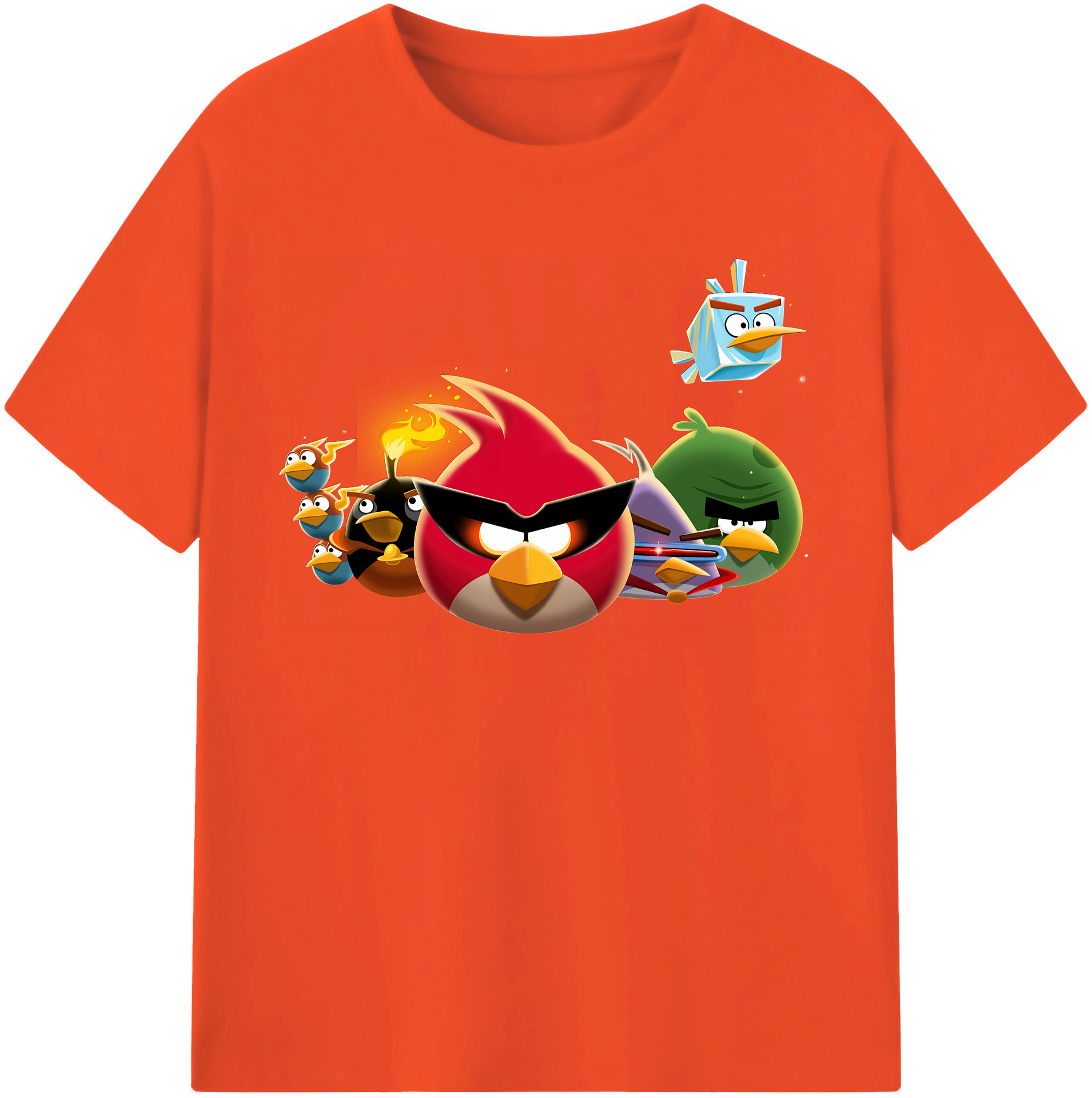 （画像用） Angry Birds アングリーバード 綿100％半袖Tシャツ（フロントプリント）