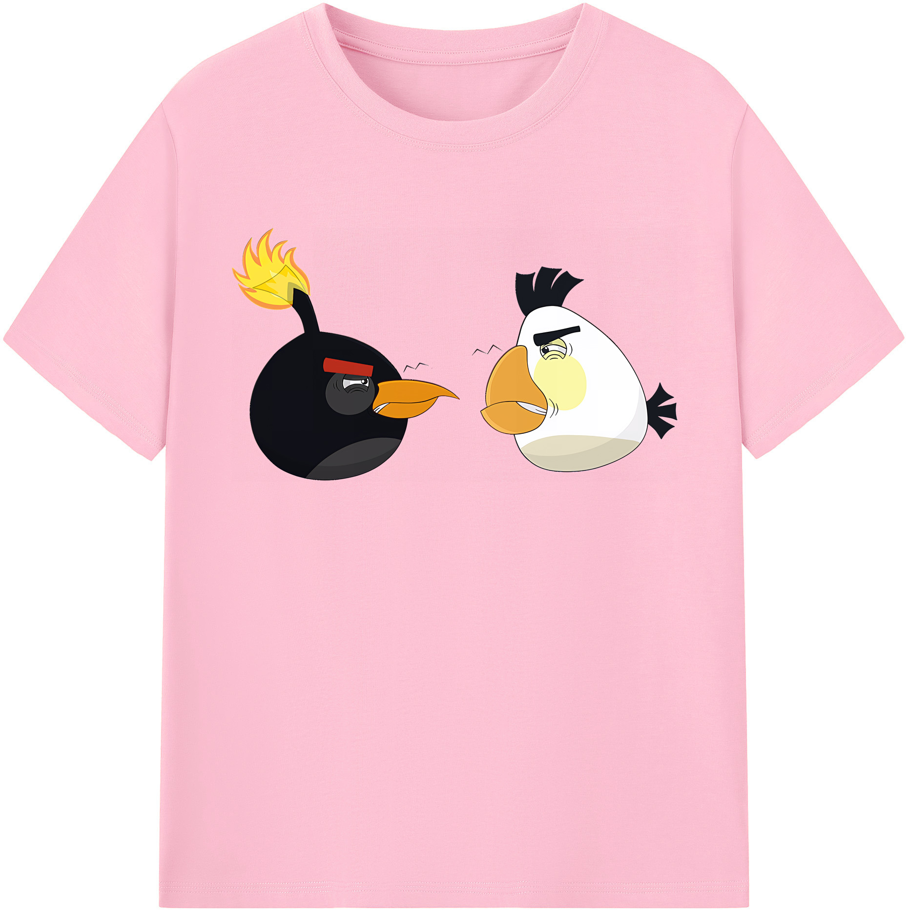 （画像用） Angry Birds アングリーバード 綿100％半袖Tシャツ（フロントプリント）