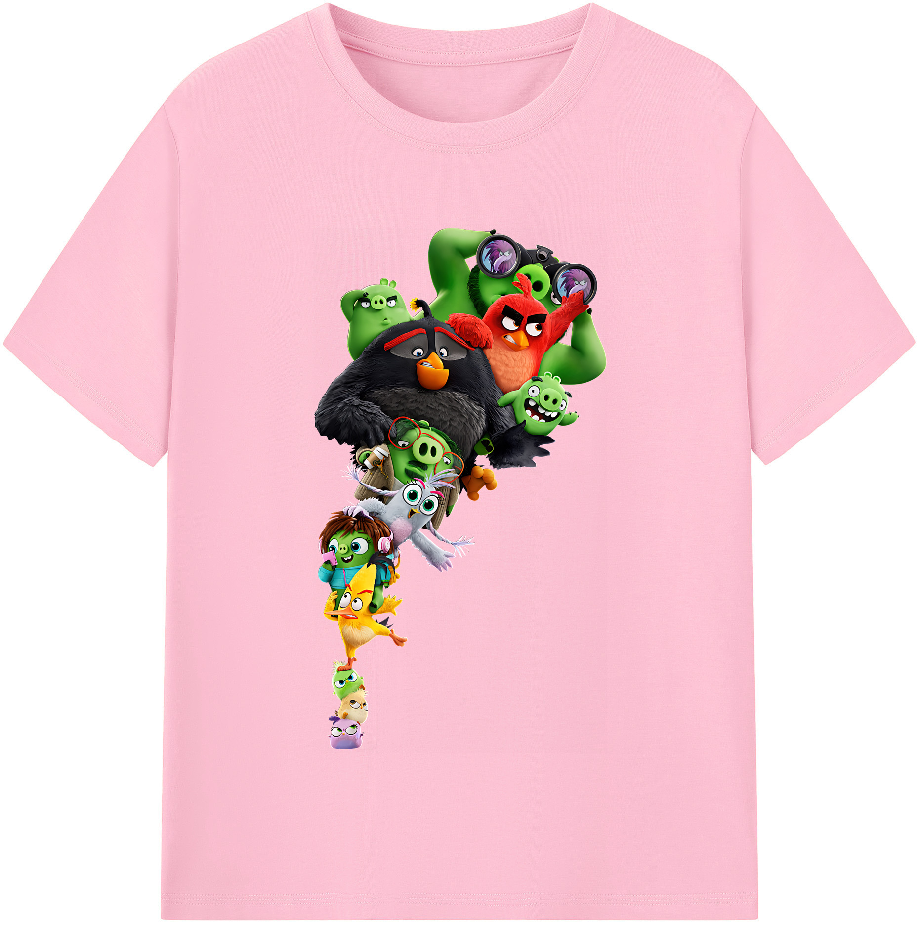 （画像用） Angry Birds アングリーバード 綿100％半袖Tシャツ（フロントプリント）