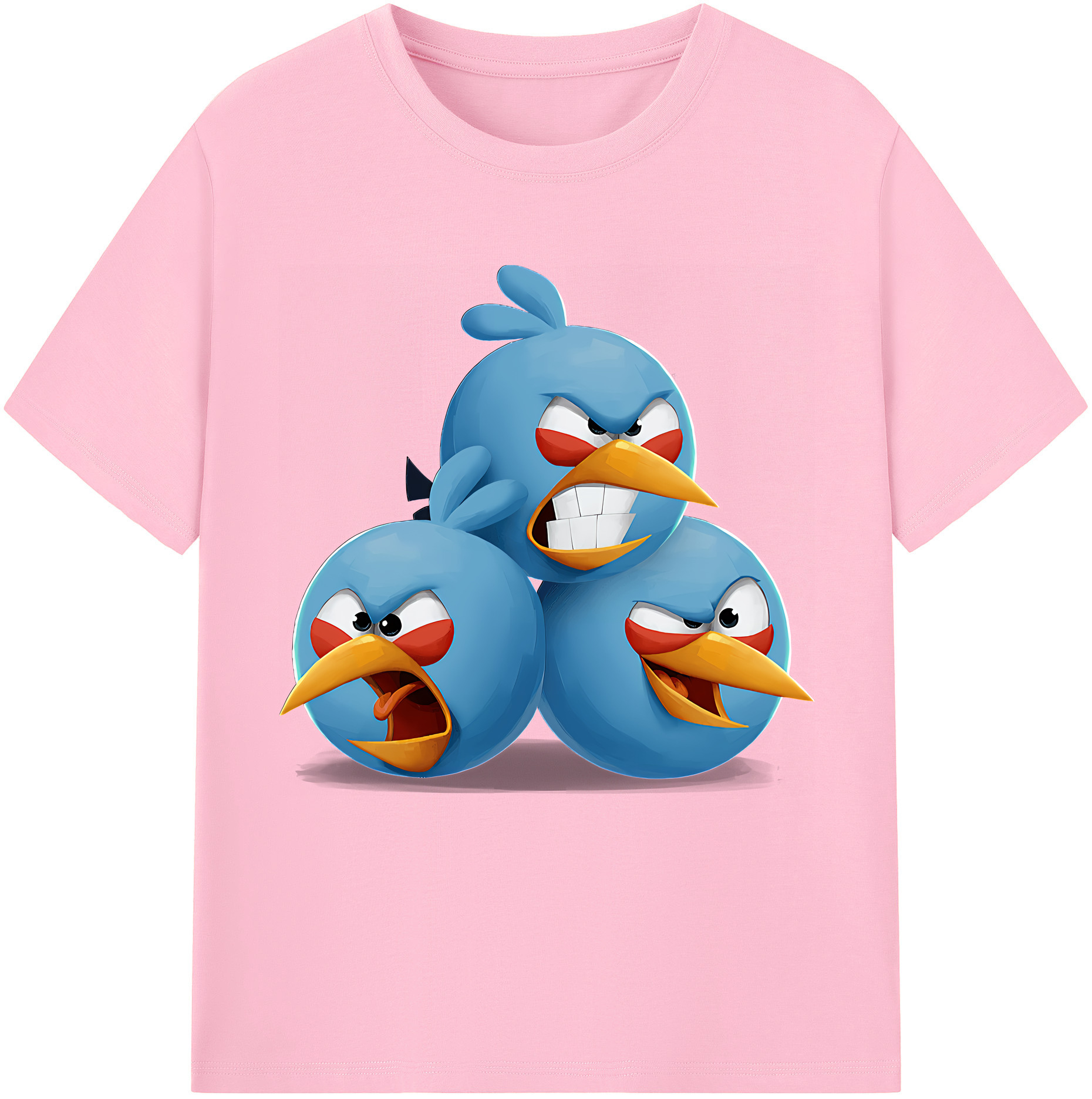 （画像用） Angry Birds アングリーバード 綿100％半袖Tシャツ（フロントプリント）
