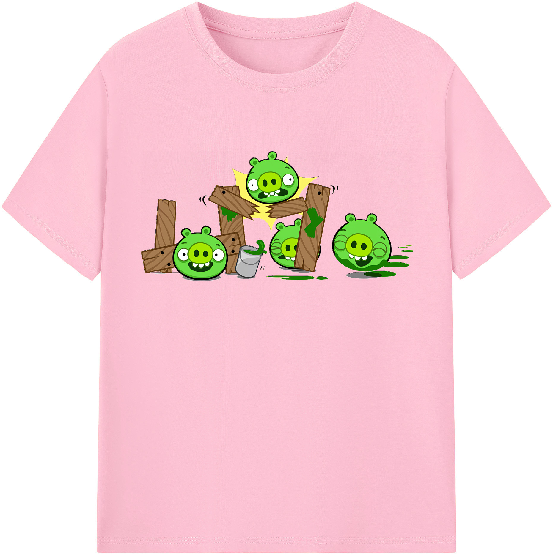 （画像用） Angry Birds アングリーバード 綿100％半袖Tシャツ（フロントプリント）