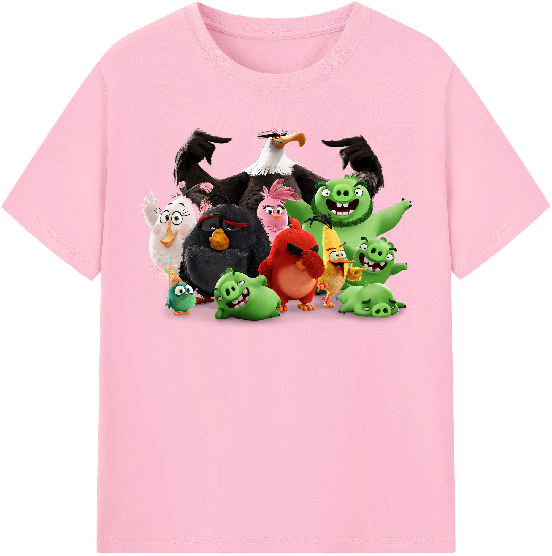 （画像用） Angry Birds アングリーバード 綿100％半袖Tシャツ（フロントプリント）