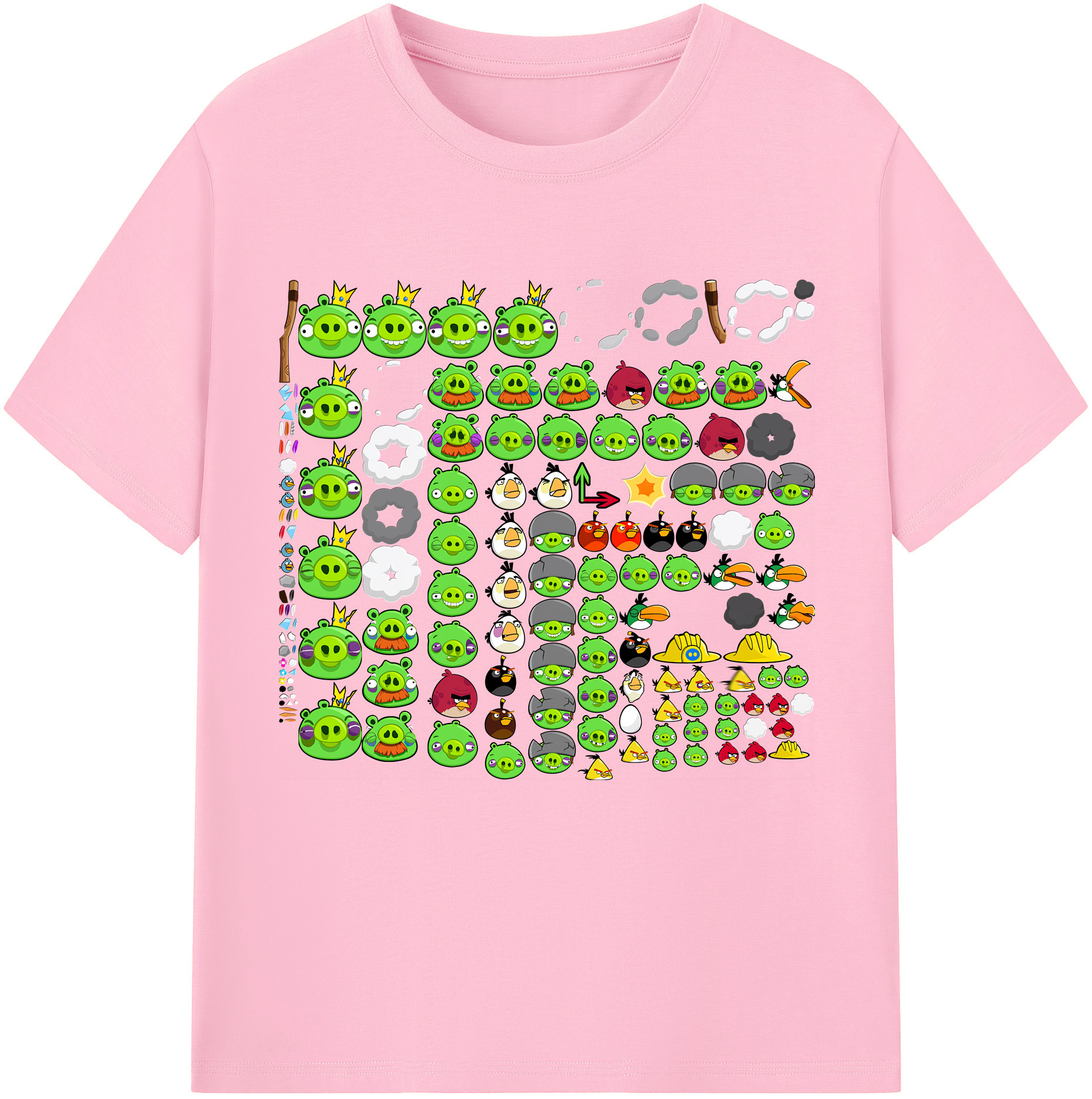 （画像用） Angry Birds アングリーバード 綿100％半袖Tシャツ（フロントプリント）