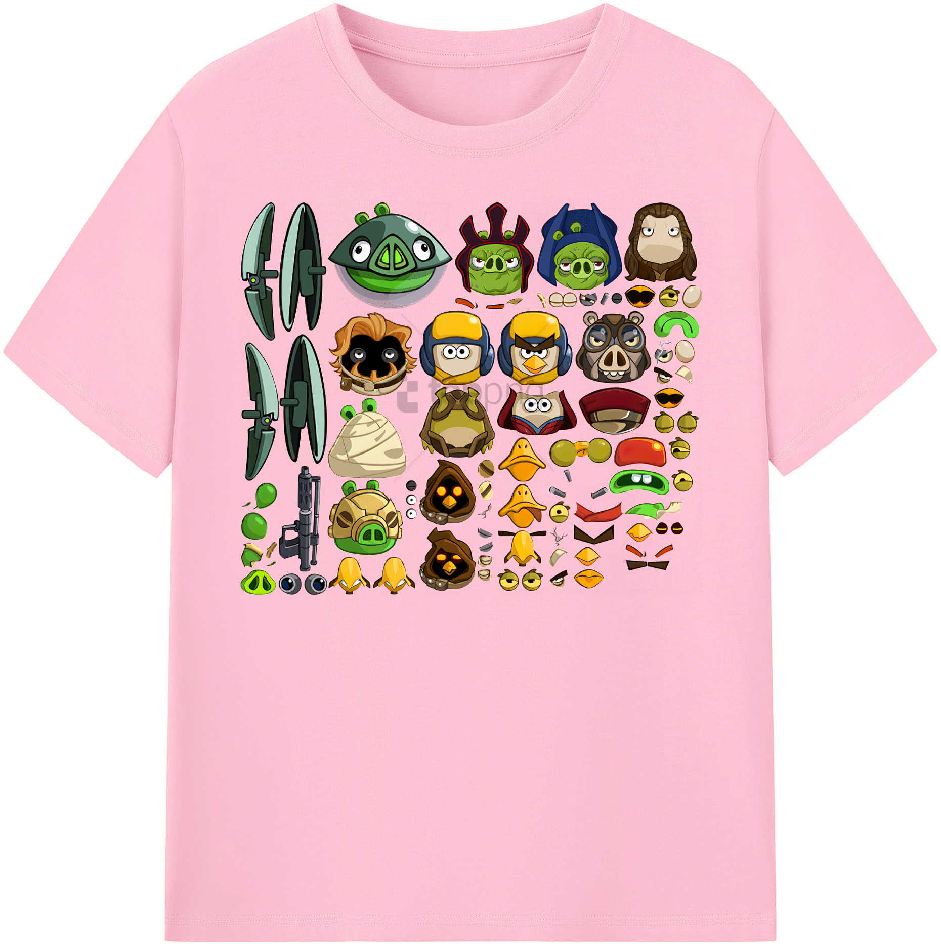 （画像用） Angry Birds アングリーバード 綿100％半袖Tシャツ（フロントプリント）