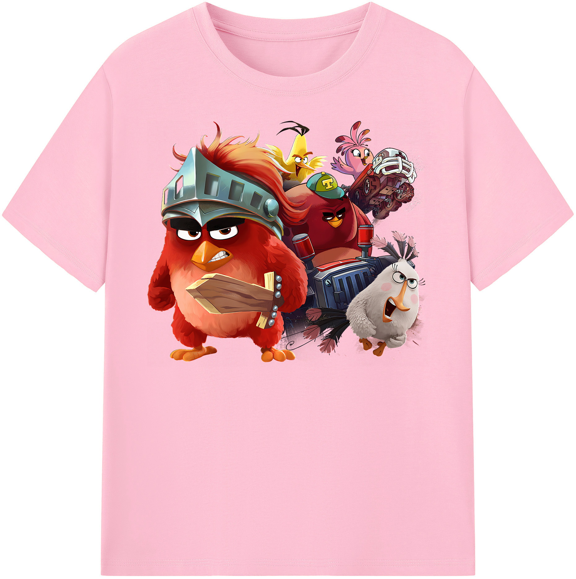 （画像用） Angry Birds アングリーバード 綿100％半袖Tシャツ（フロントプリント）