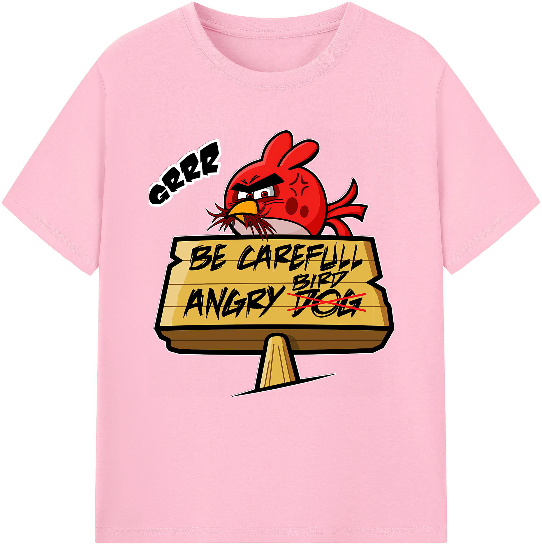 （画像用） Angry Birds アングリーバード 綿100％半袖Tシャツ（フロントプリント）