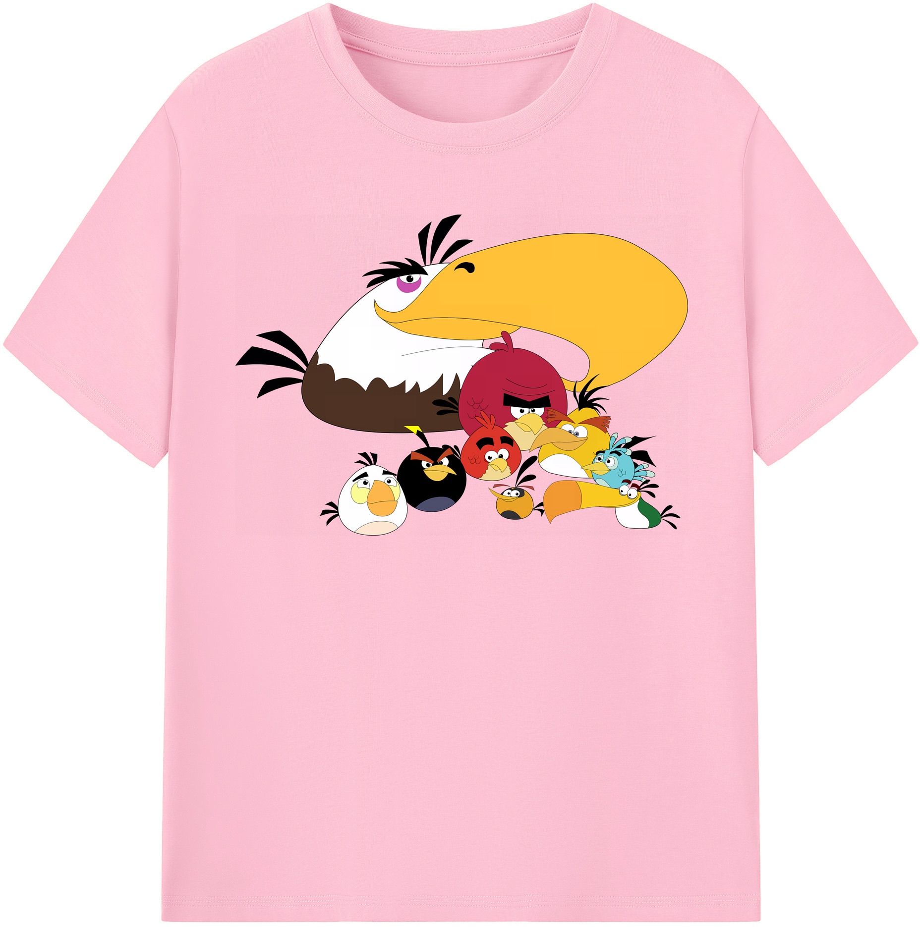 （画像用） Angry Birds アングリーバード 綿100％半袖Tシャツ（フロントプリント）