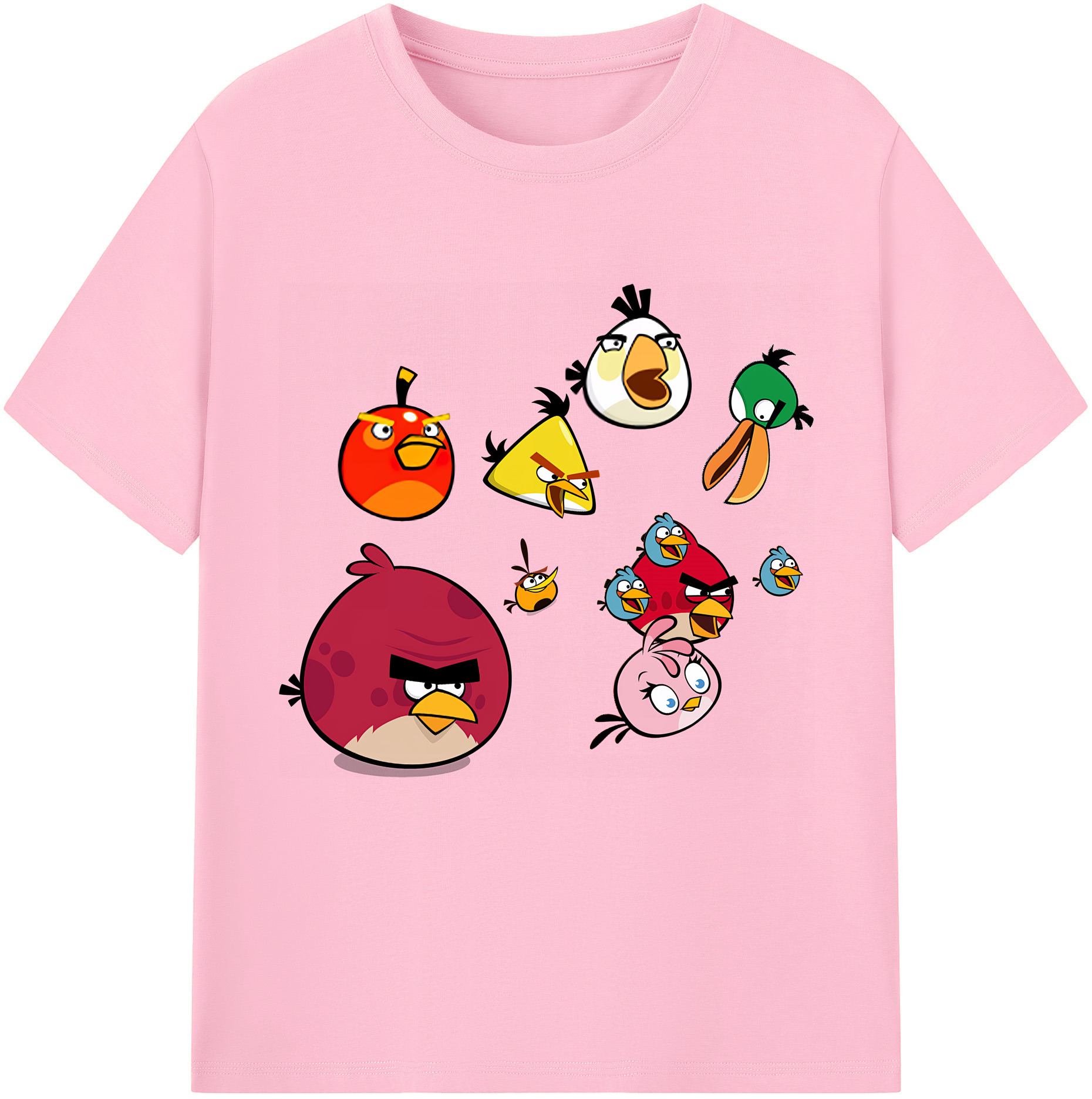 （画像用） Angry Birds アングリーバード 綿100％半袖Tシャツ（フロントプリント）