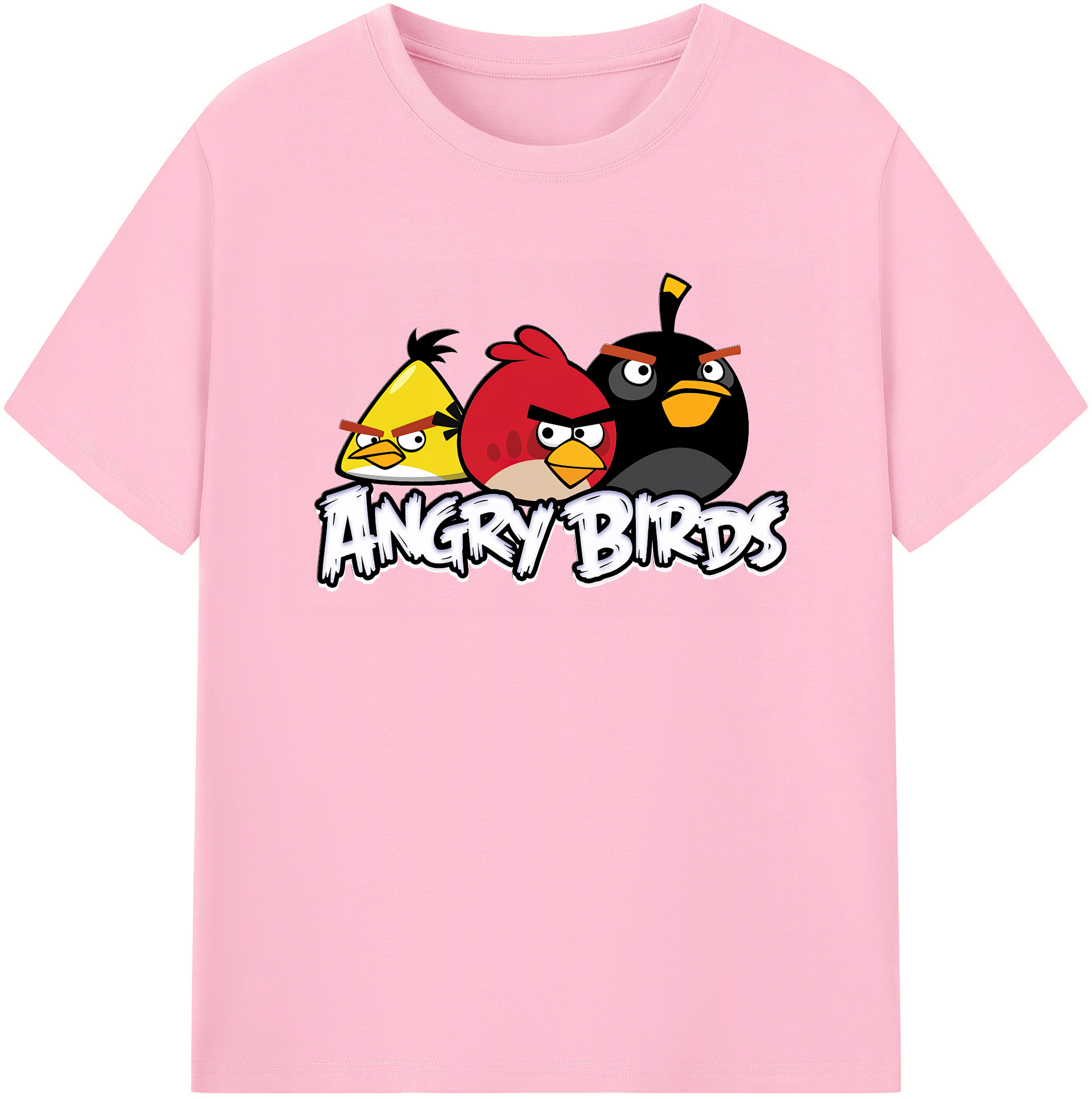 （画像用） Angry Birds アングリーバード 綿100％半袖Tシャツ（フロントプリント）