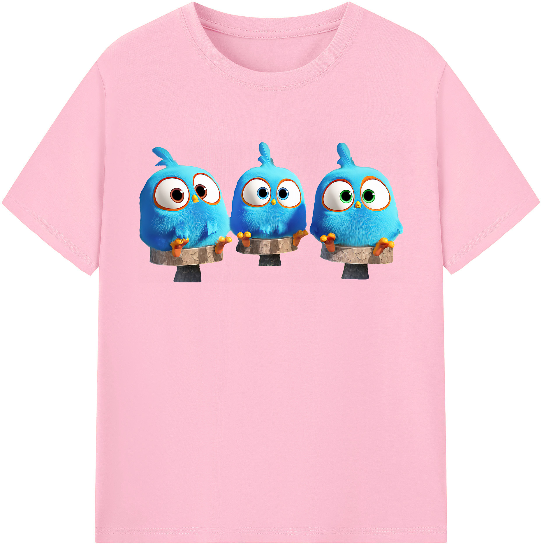 （画像用） Angry Birds アングリーバード 綿100％半袖Tシャツ（フロントプリント）