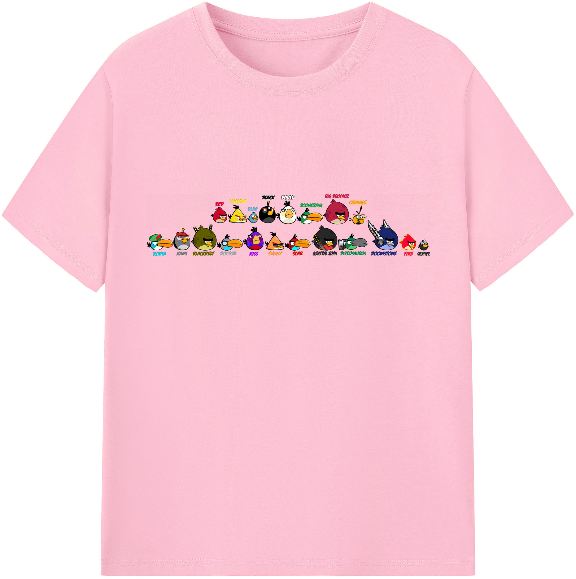 （画像用） Angry Birds アングリーバード 綿100％半袖Tシャツ（フロントプリント）