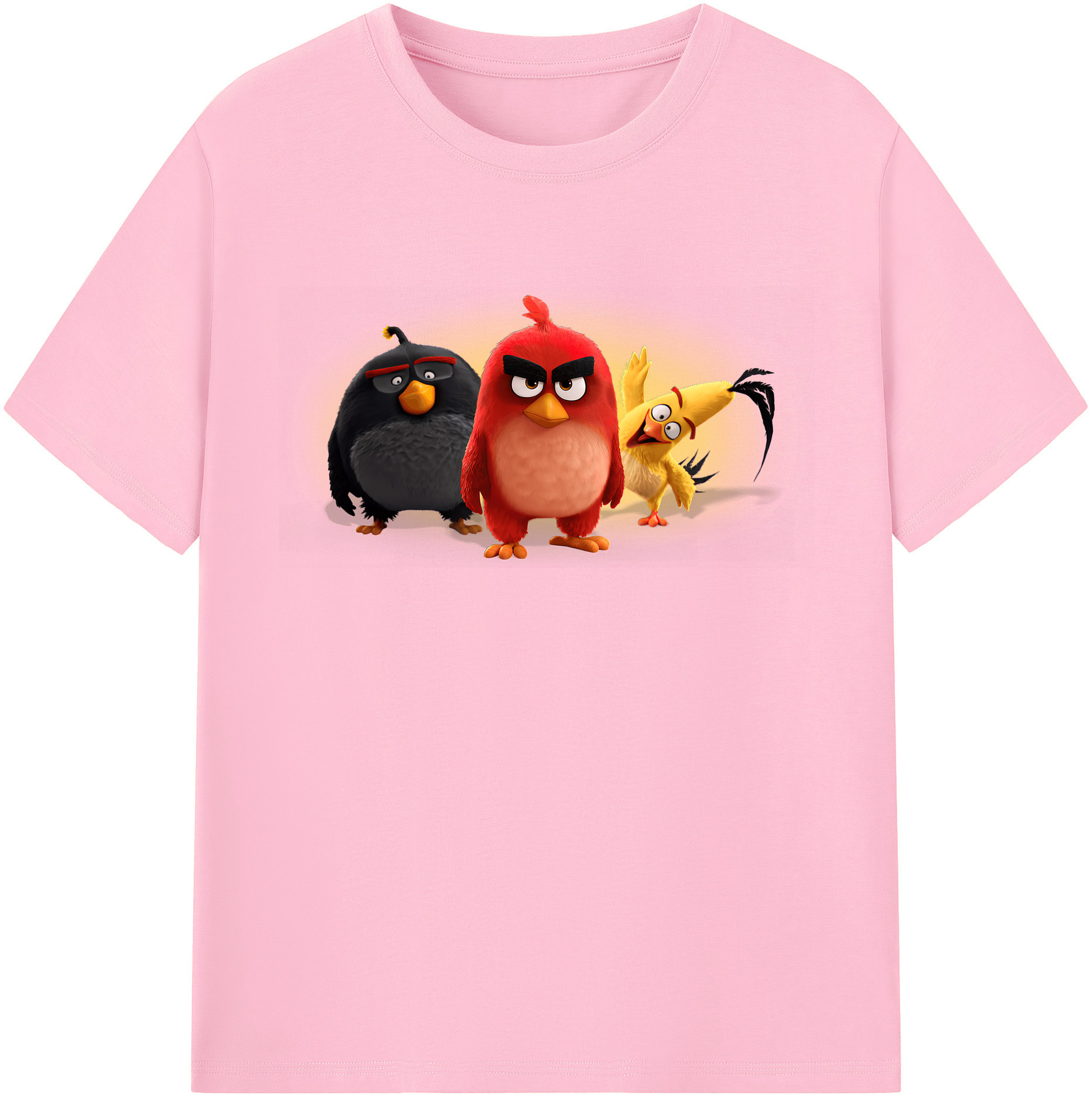 （画像用） Angry Birds アングリーバード 綿100％半袖Tシャツ（フロントプリント）