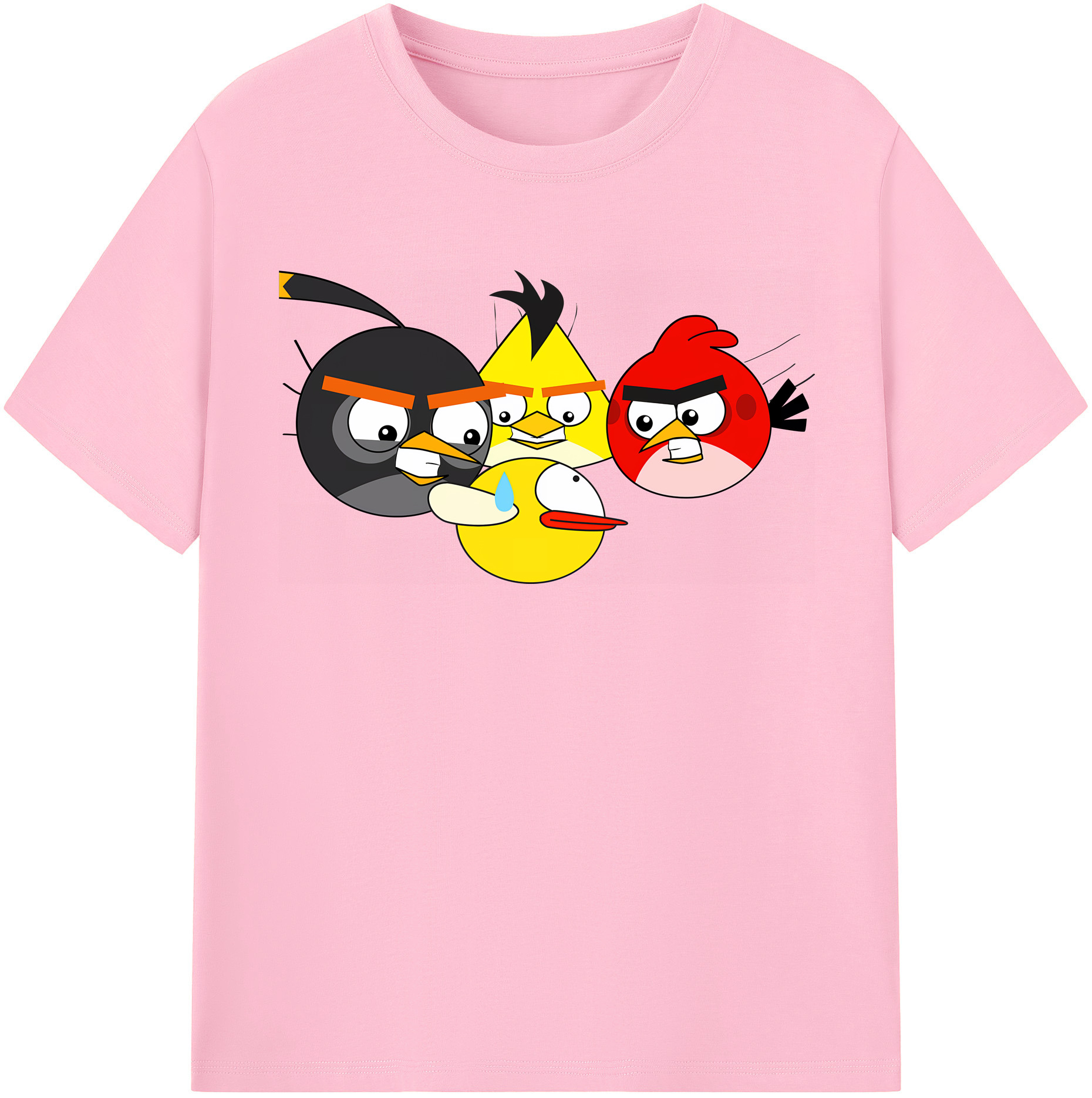 （画像用） Angry Birds アングリーバード 綿100％半袖Tシャツ（フロントプリント）