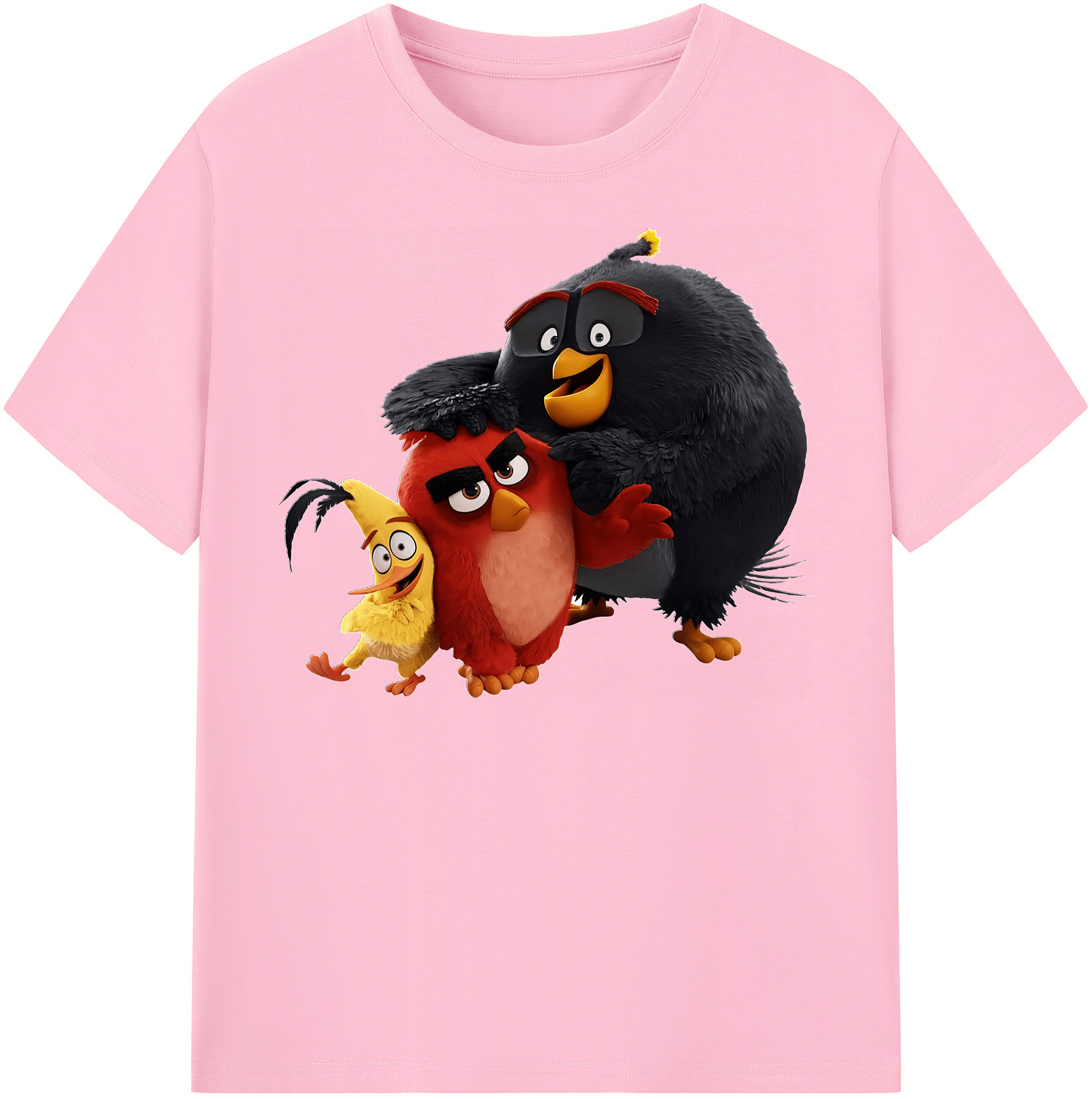 （画像用） Angry Birds アングリーバード 綿100％半袖Tシャツ（フロントプリント）