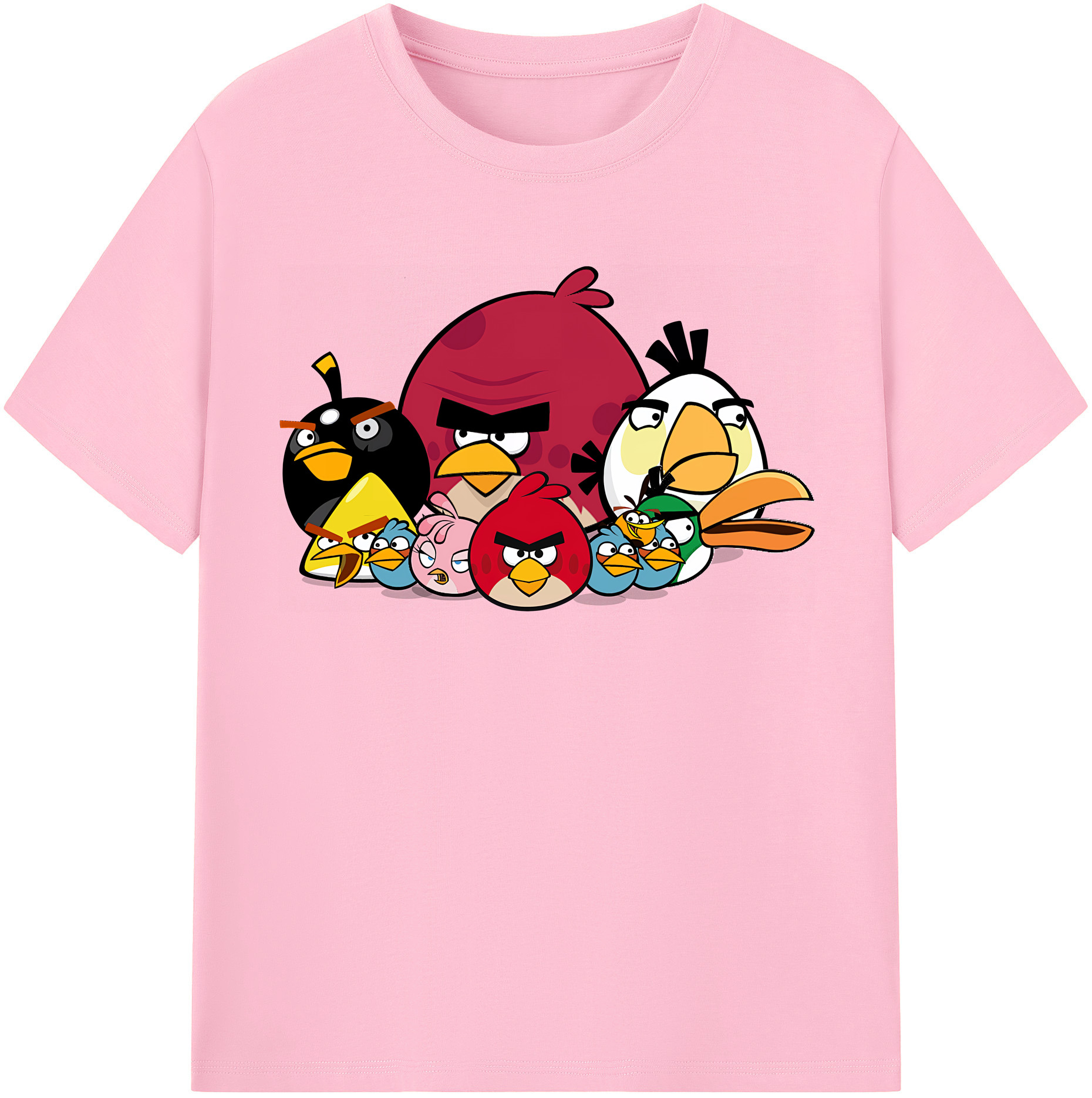 （画像用） Angry Birds アングリーバード 綿100％半袖Tシャツ（フロントプリント）