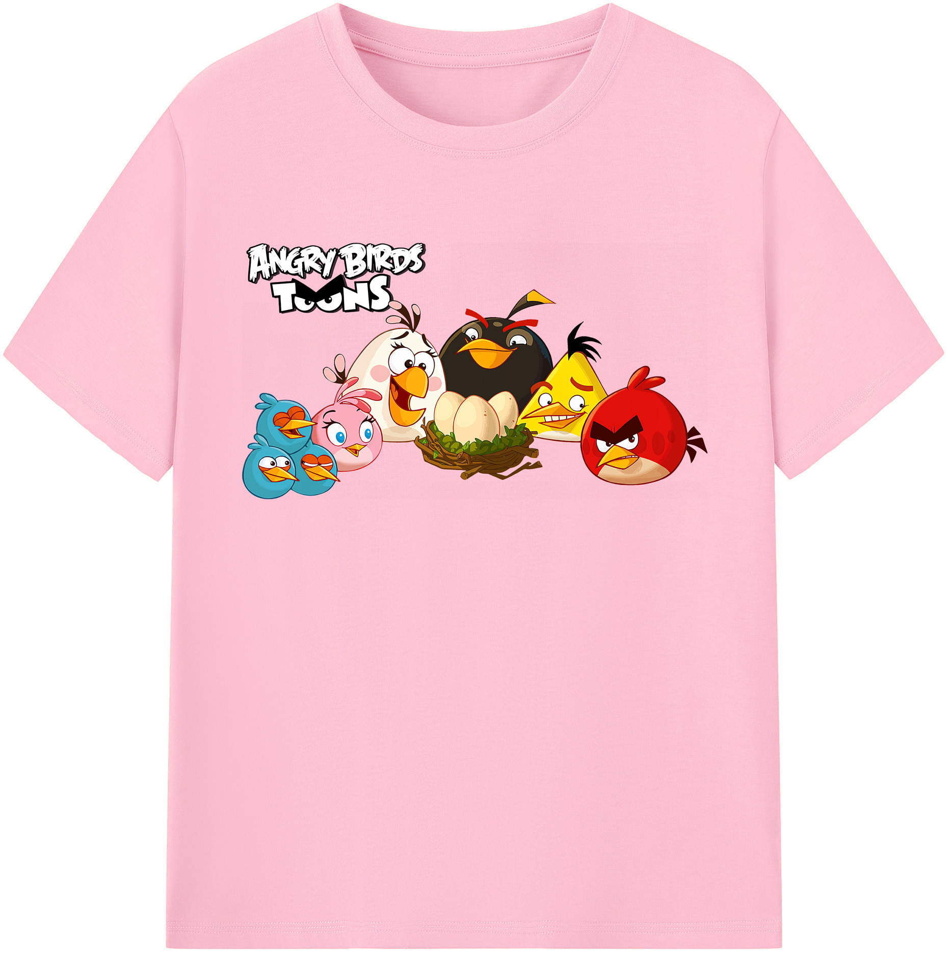 （画像用） Angry Birds アングリーバード 綿100％半袖Tシャツ（フロントプリント）