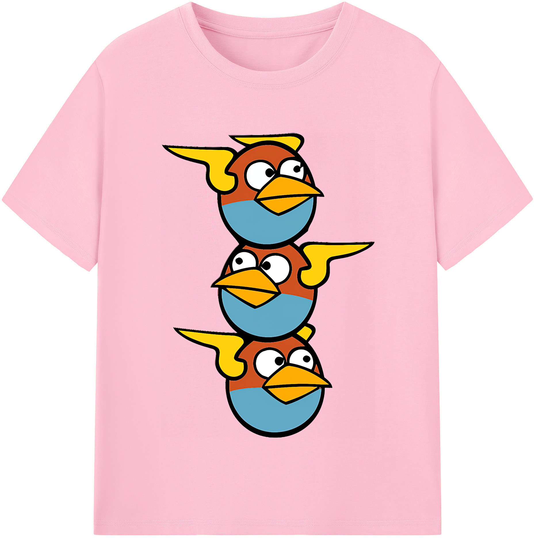 （画像用） Angry Birds アングリーバード 綿100％半袖Tシャツ（フロントプリント）