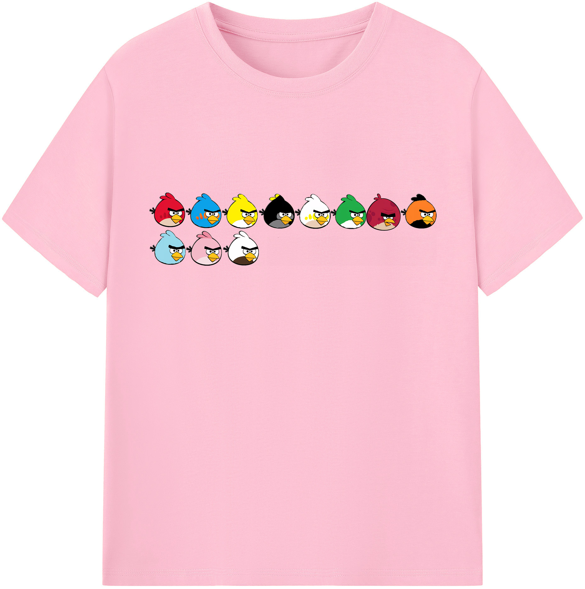 （画像用） Angry Birds アングリーバード 綿100％半袖Tシャツ（フロントプリント）