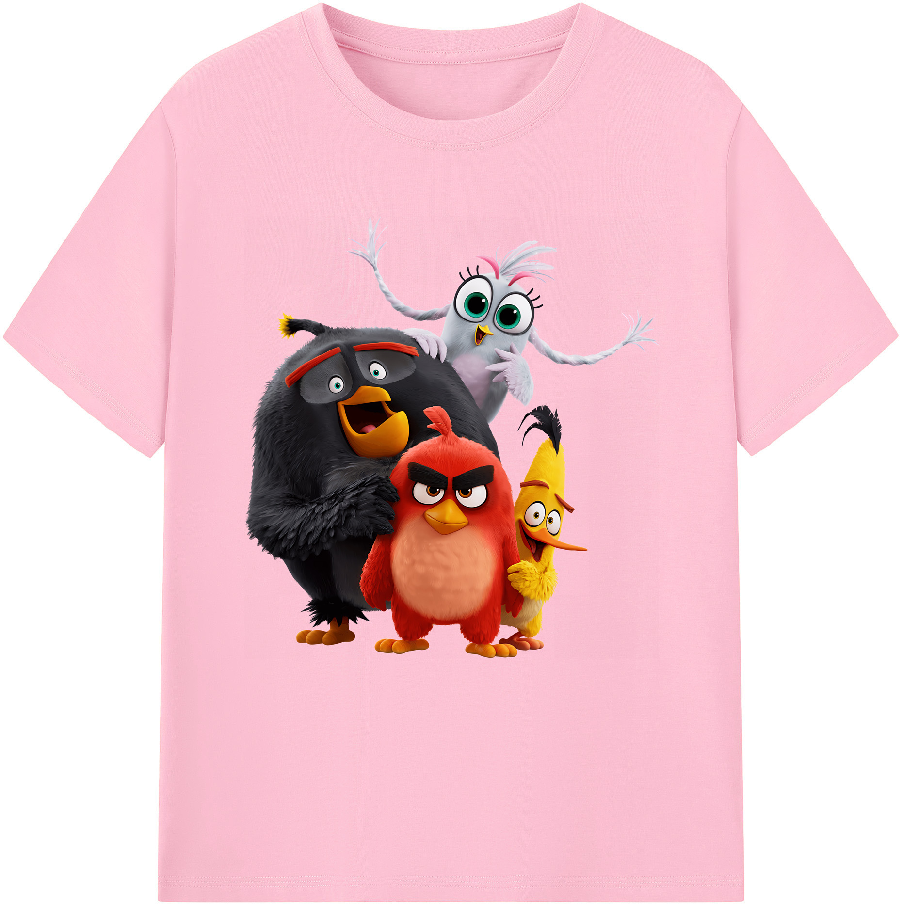 （画像用） Angry Birds アングリーバード 綿100％半袖Tシャツ（フロントプリント）