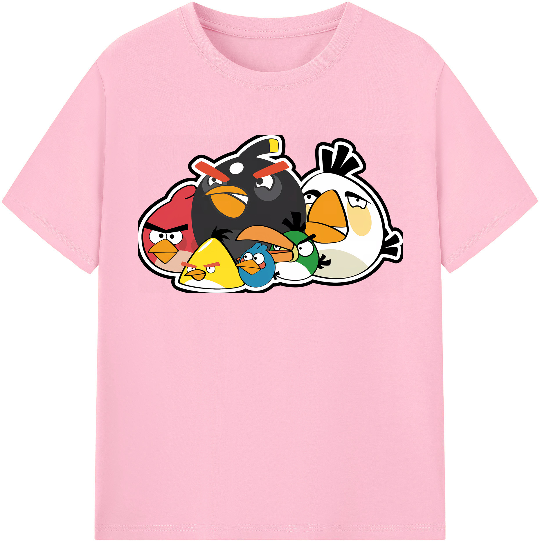 （画像用） Angry Birds アングリーバード 綿100％半袖Tシャツ（フロントプリント）