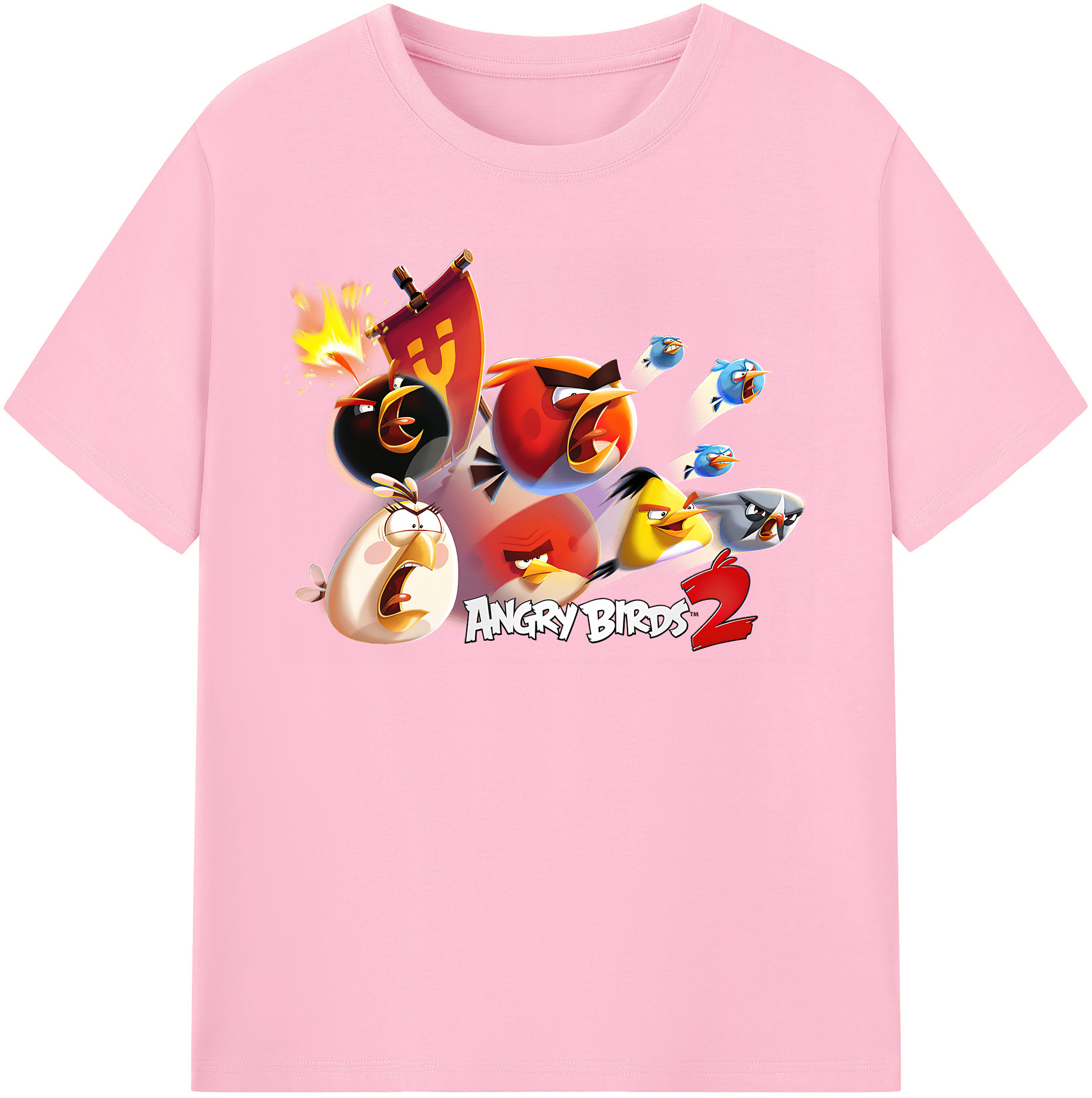 （画像用） Angry Birds アングリーバード 綿100％半袖Tシャツ（フロントプリント）