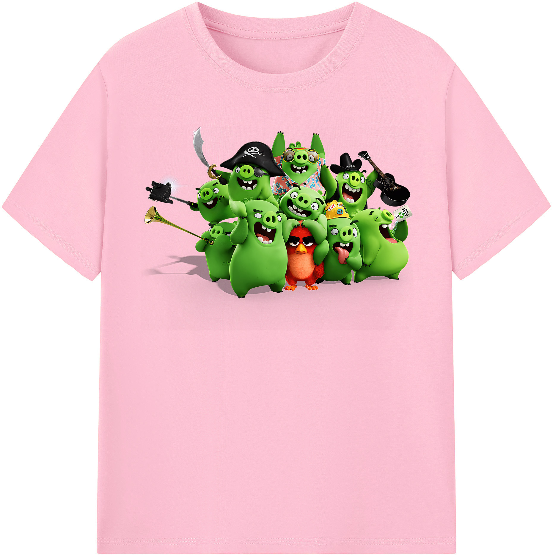 （画像用） Angry Birds アングリーバード 綿100％半袖Tシャツ（フロントプリント）