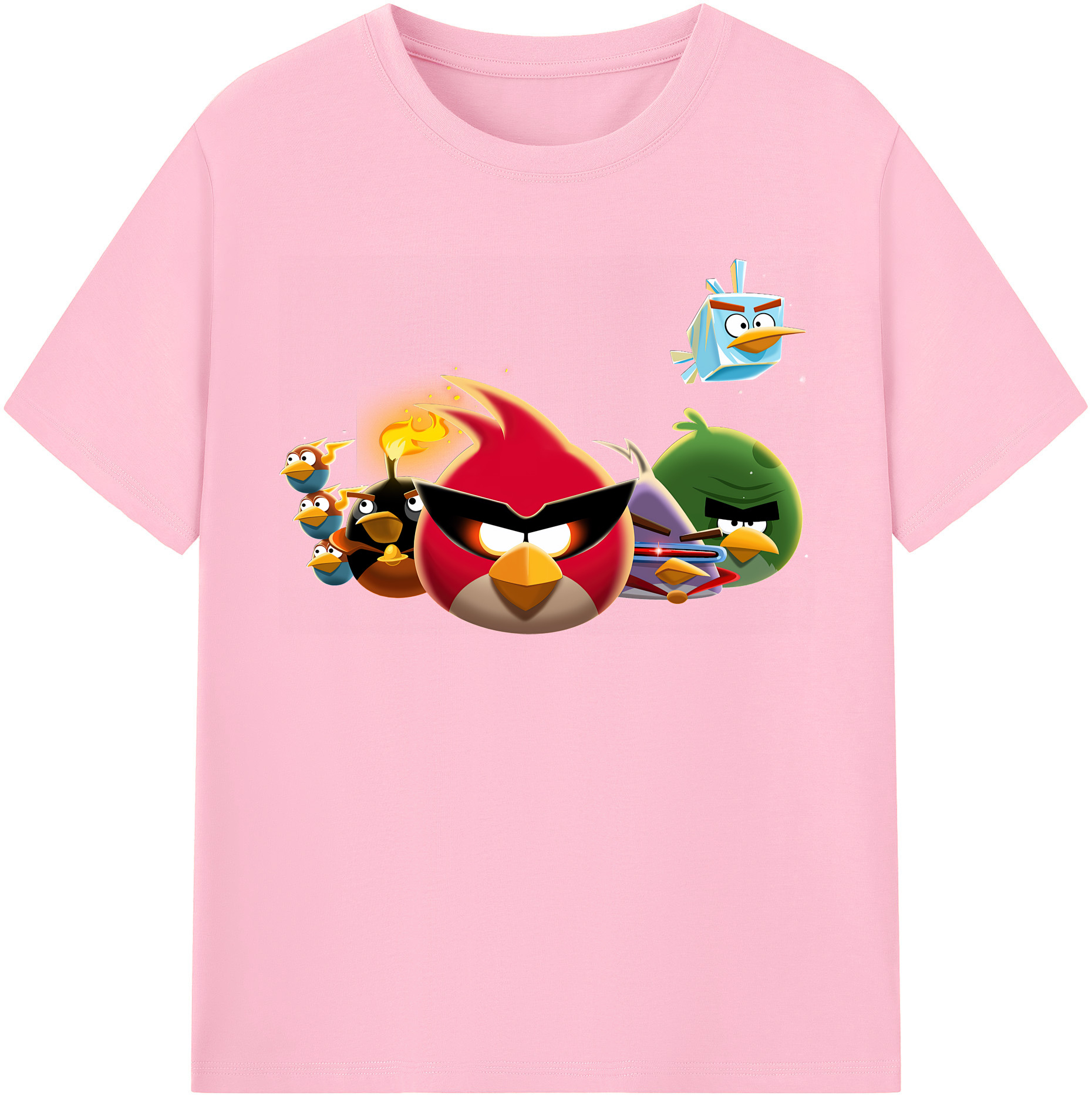 （画像用） Angry Birds アングリーバード 綿100％半袖Tシャツ（フロントプリント）