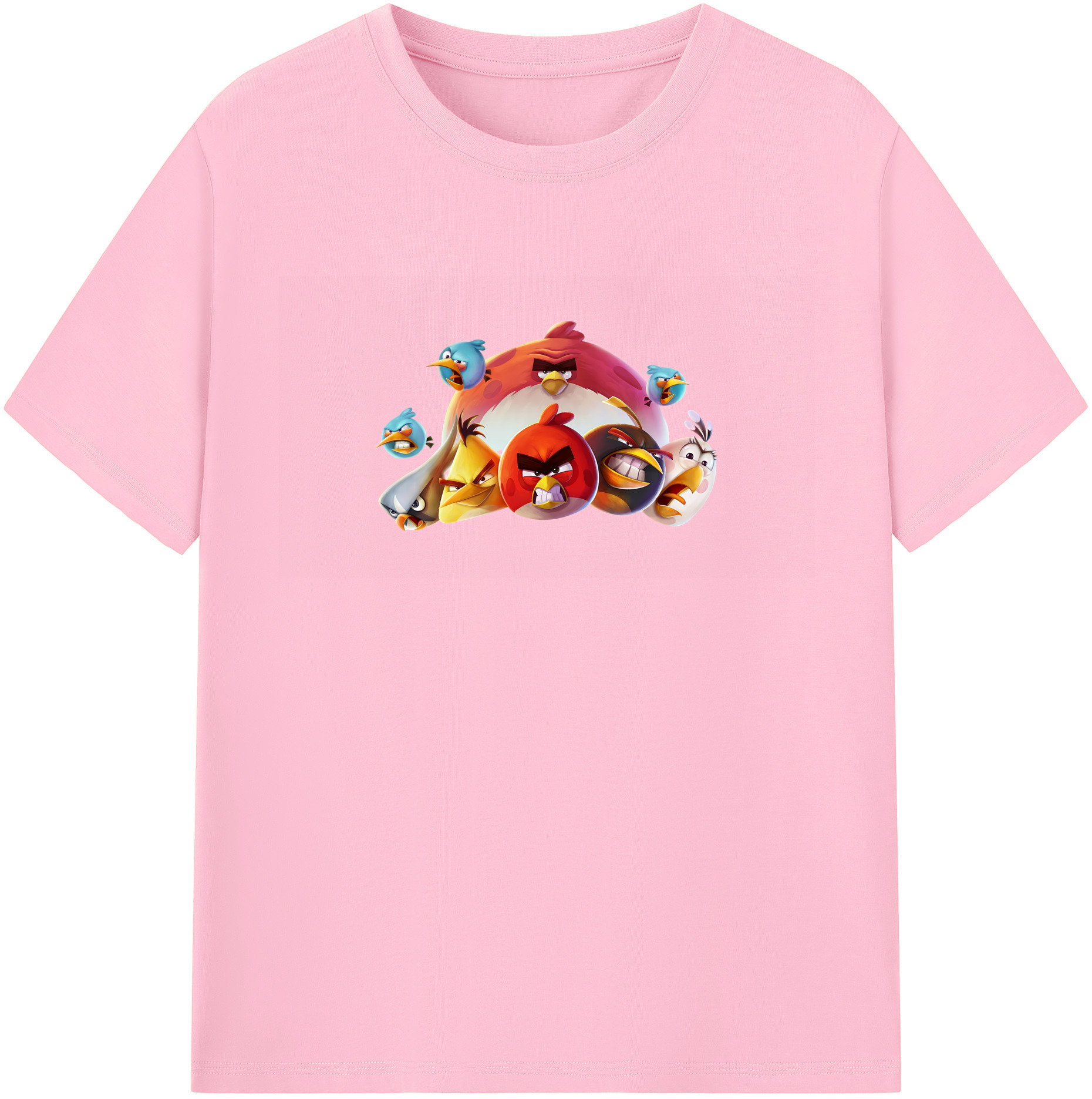 （画像用） Angry Birds アングリーバード 綿100％半袖Tシャツ（フロントプリント）
