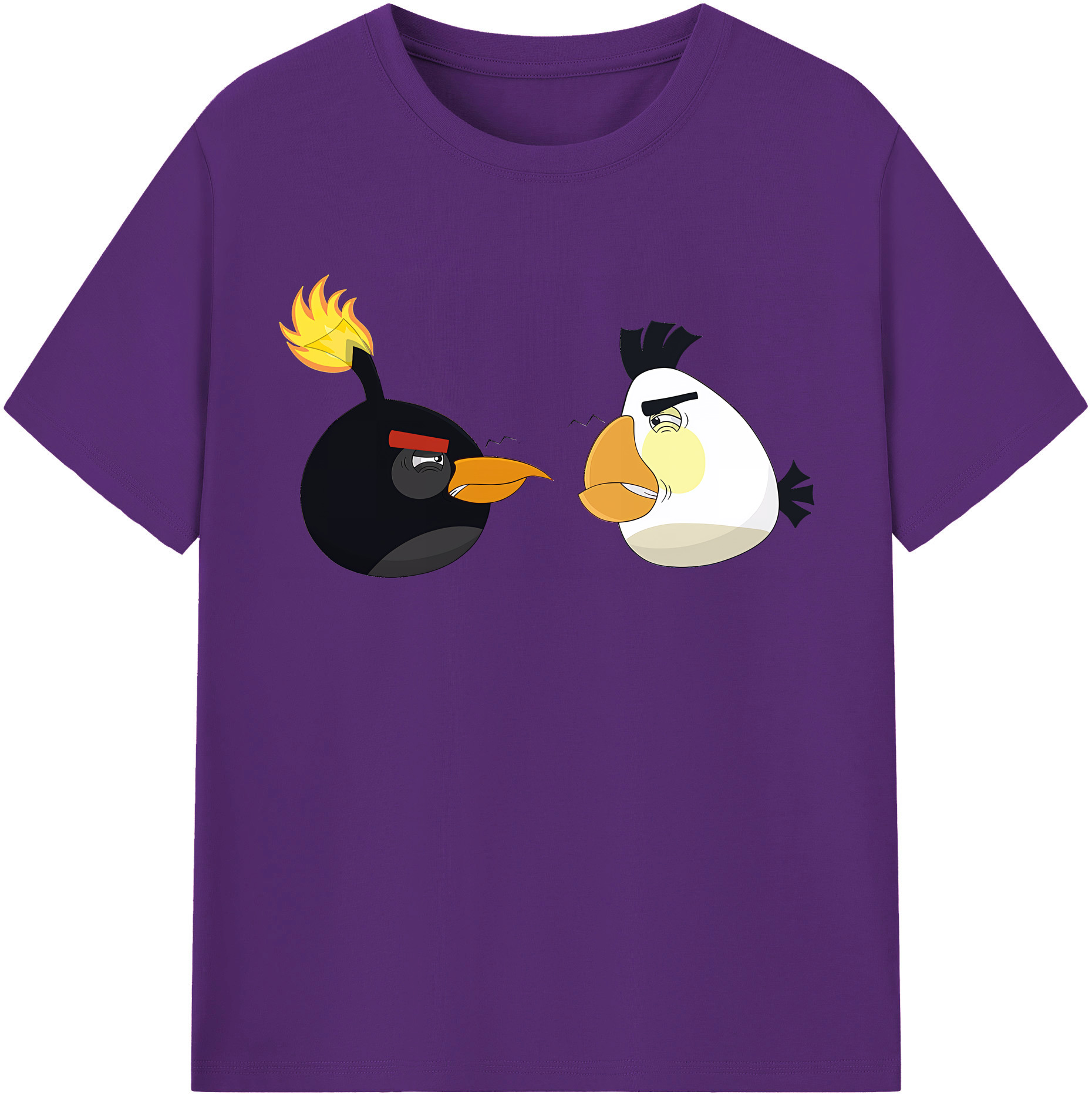 （画像用） Angry Birds アングリーバード 綿100％半袖Tシャツ（フロントプリント）