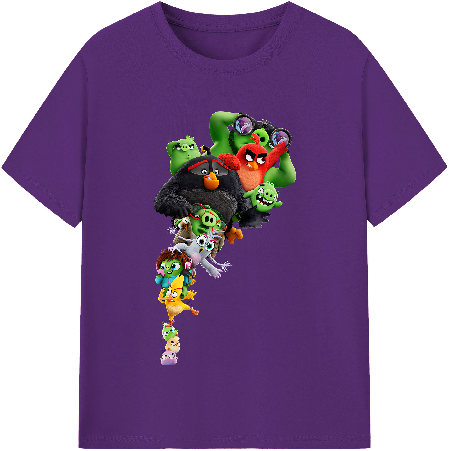 （画像用） Angry Birds アングリーバード 綿100％半袖Tシャツ（フロントプリント）