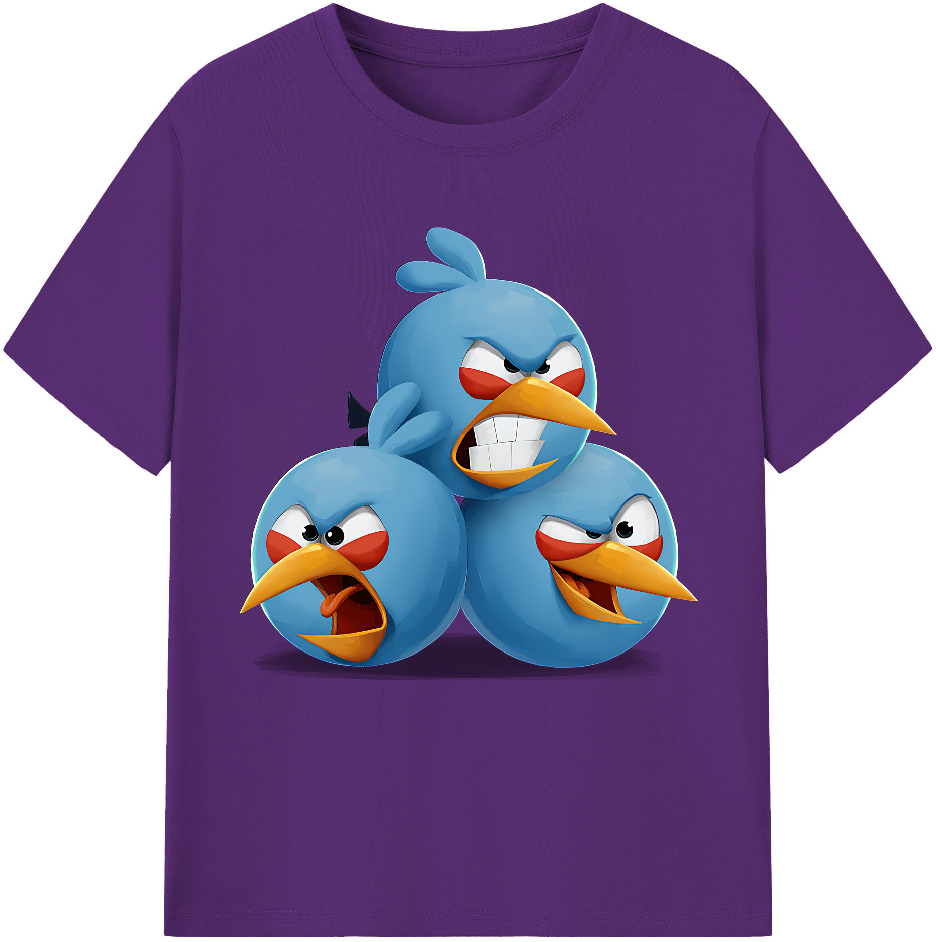 （画像用） Angry Birds アングリーバード 綿100％半袖Tシャツ（フロントプリント）