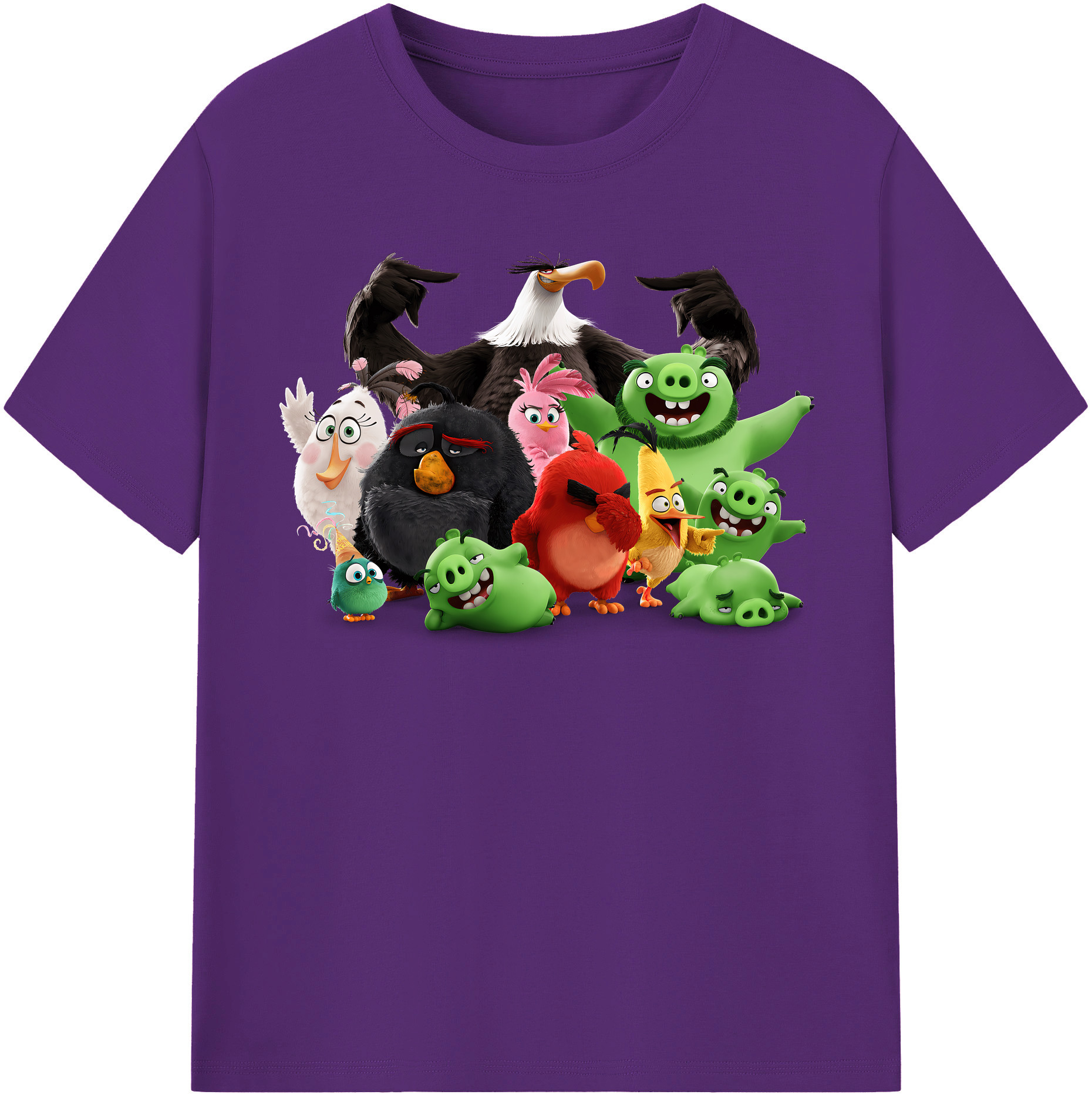 （画像用） Angry Birds アングリーバード 綿100％半袖Tシャツ（フロントプリント）