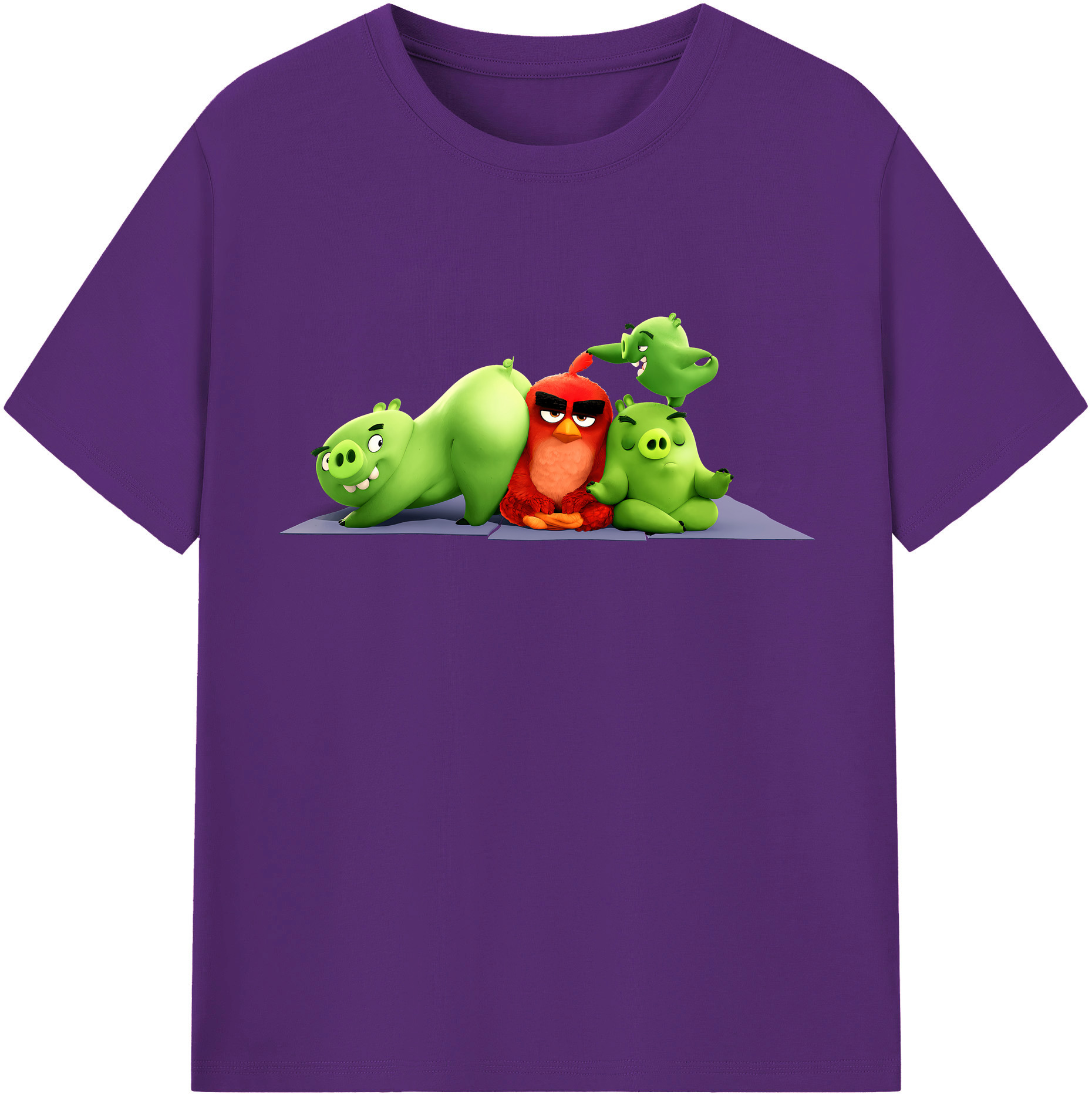 （画像用） Angry Birds アングリーバード 綿100％半袖Tシャツ（フロントプリント）