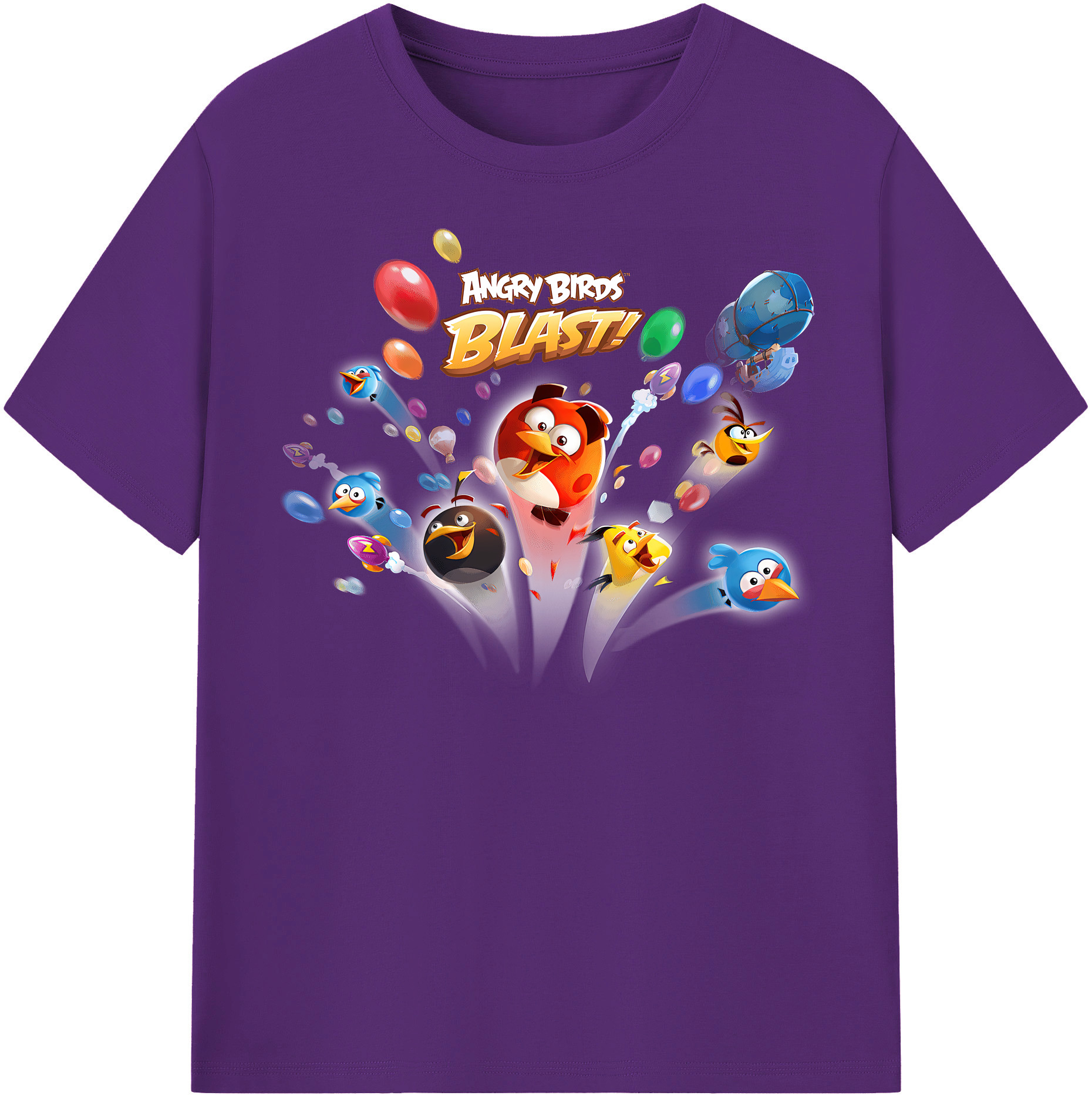 （画像用） Angry Birds アングリーバード 綿100％半袖Tシャツ（フロントプリント）