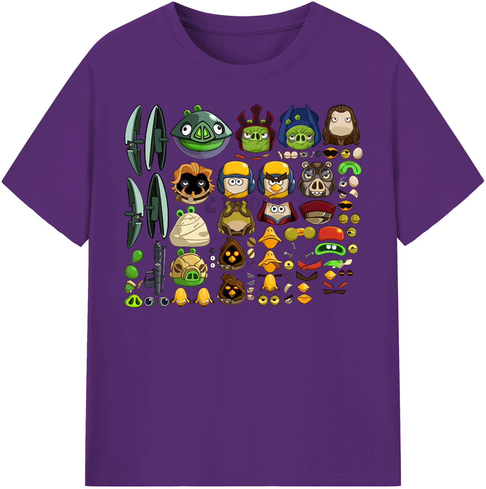 （画像用） Angry Birds アングリーバード 綿100％半袖Tシャツ（フロントプリント）