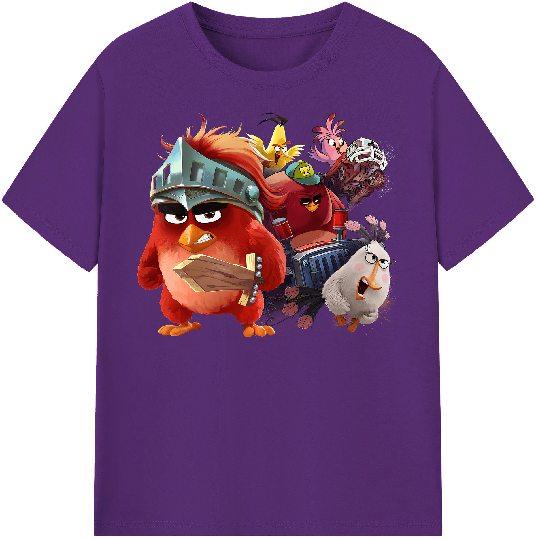 （画像用） Angry Birds アングリーバード 綿100％半袖Tシャツ（フロントプリント）