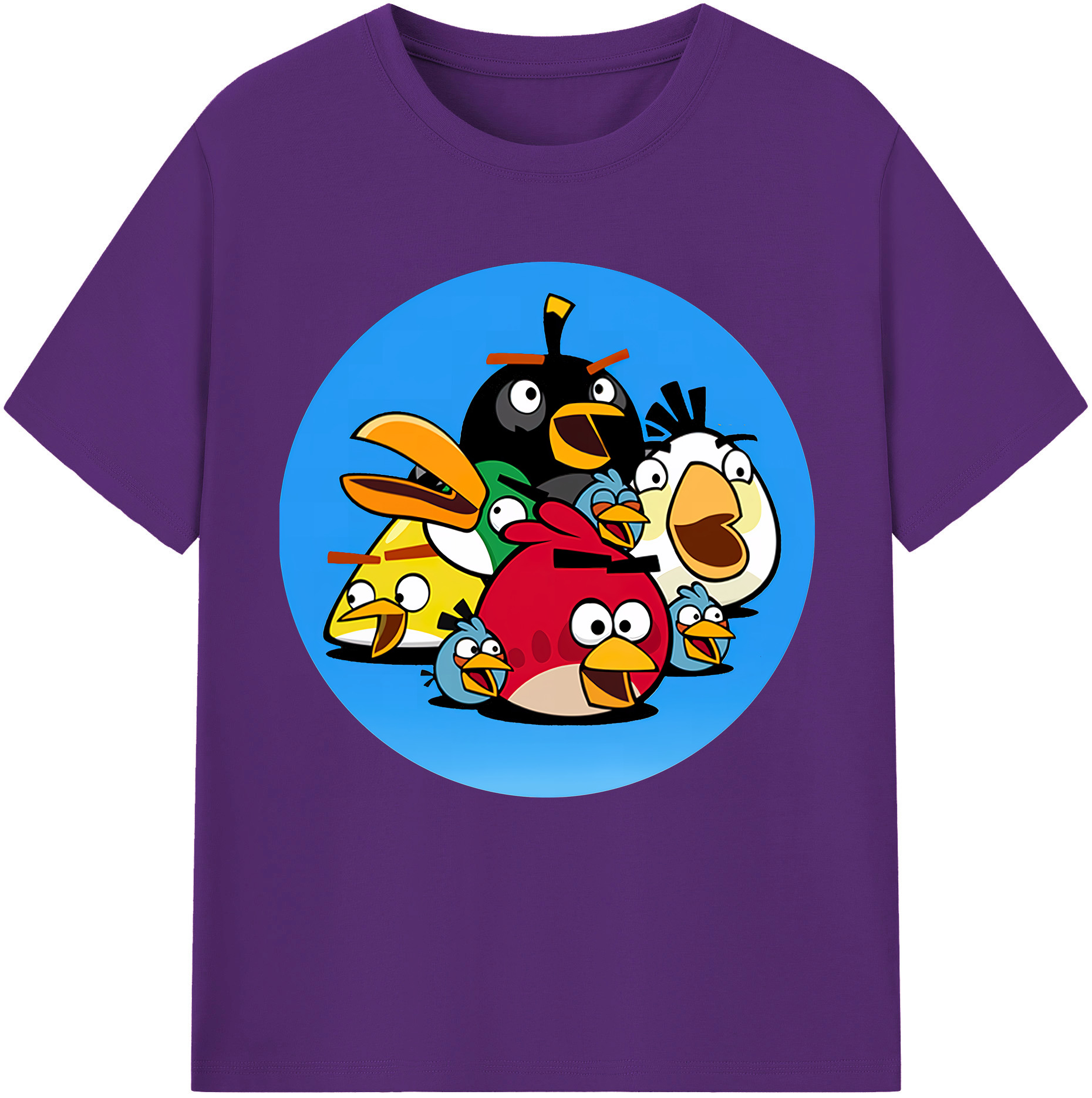 （画像用） Angry Birds アングリーバード 綿100％半袖Tシャツ（フロントプリント）