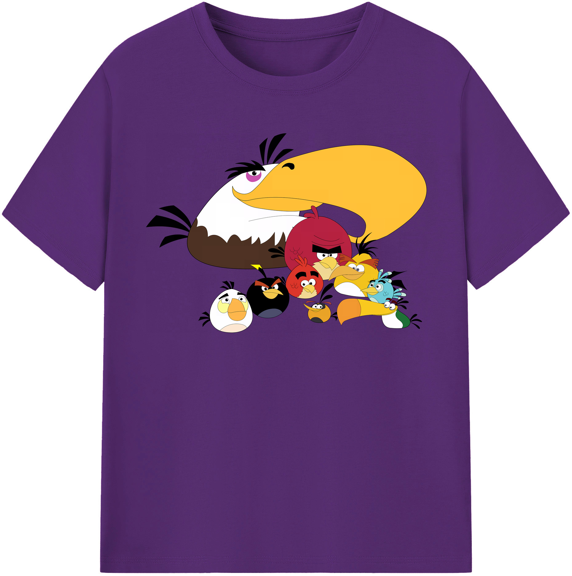 （画像用） Angry Birds アングリーバード 綿100％半袖Tシャツ（フロントプリント）