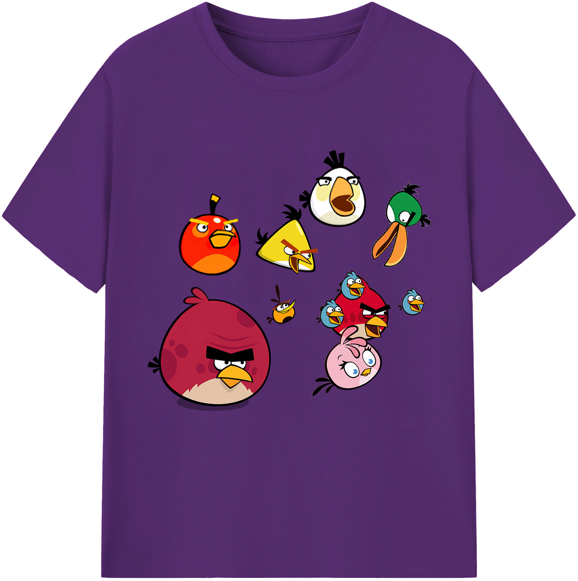 （画像用） Angry Birds アングリーバード 綿100％半袖Tシャツ（フロントプリント）