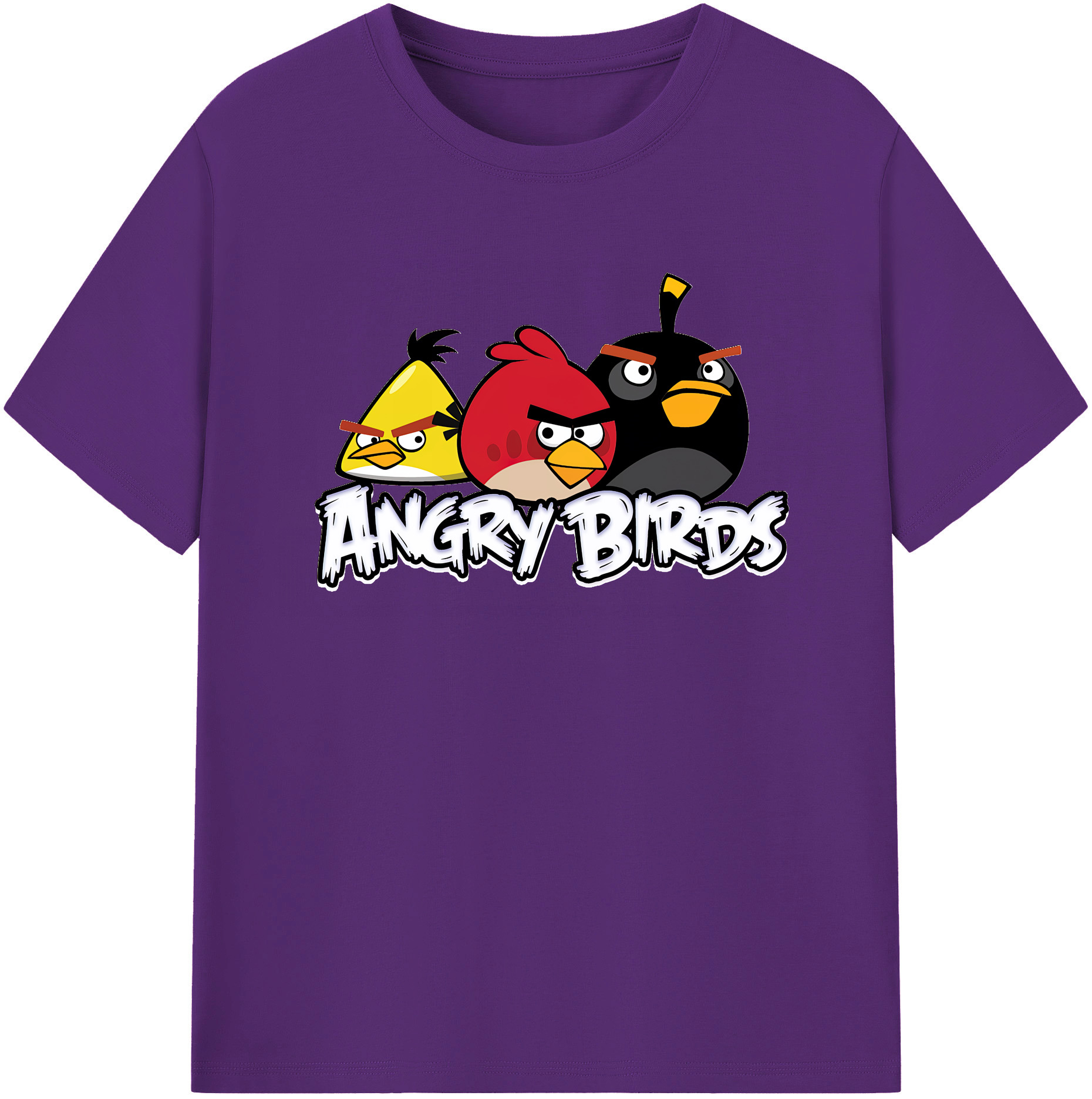 （画像用） Angry Birds アングリーバード 綿100％半袖Tシャツ（フロントプリント）