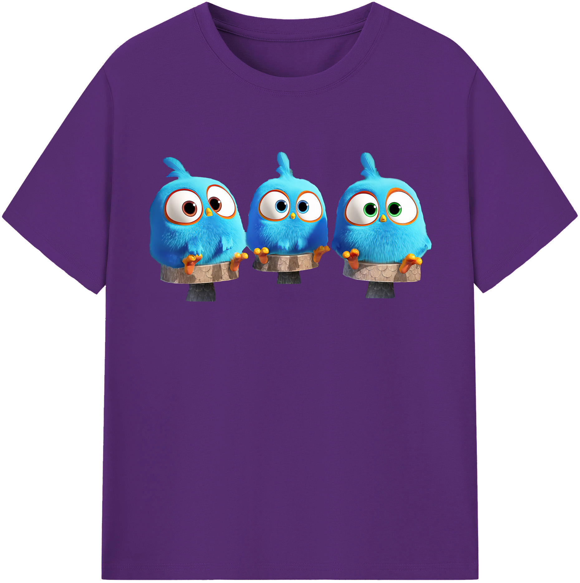 （画像用） Angry Birds アングリーバード 綿100％半袖Tシャツ（フロントプリント）